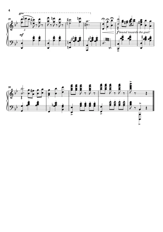 Sheet music page 4 A Walk in the Skies - Advanced Version