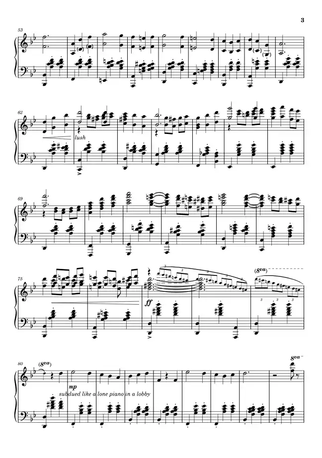 Sheet music page 3 A Walk in the Skies - Advanced Version