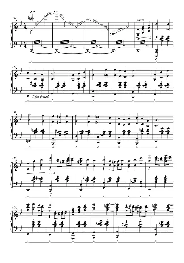 Sheet music page 3 A Walk in the Skies - Beginner Version