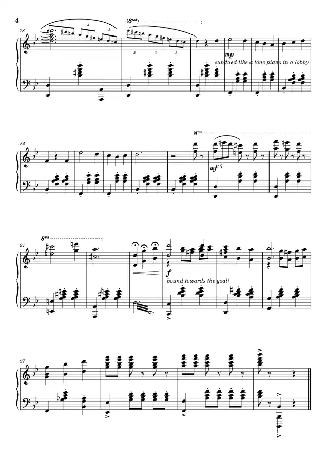 Sheet music page 4 A Walk in the Skies - Intermediate Version