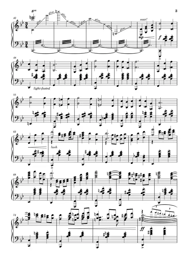 Sheet music page 3 A Walk in the Skies - Intermediate Version