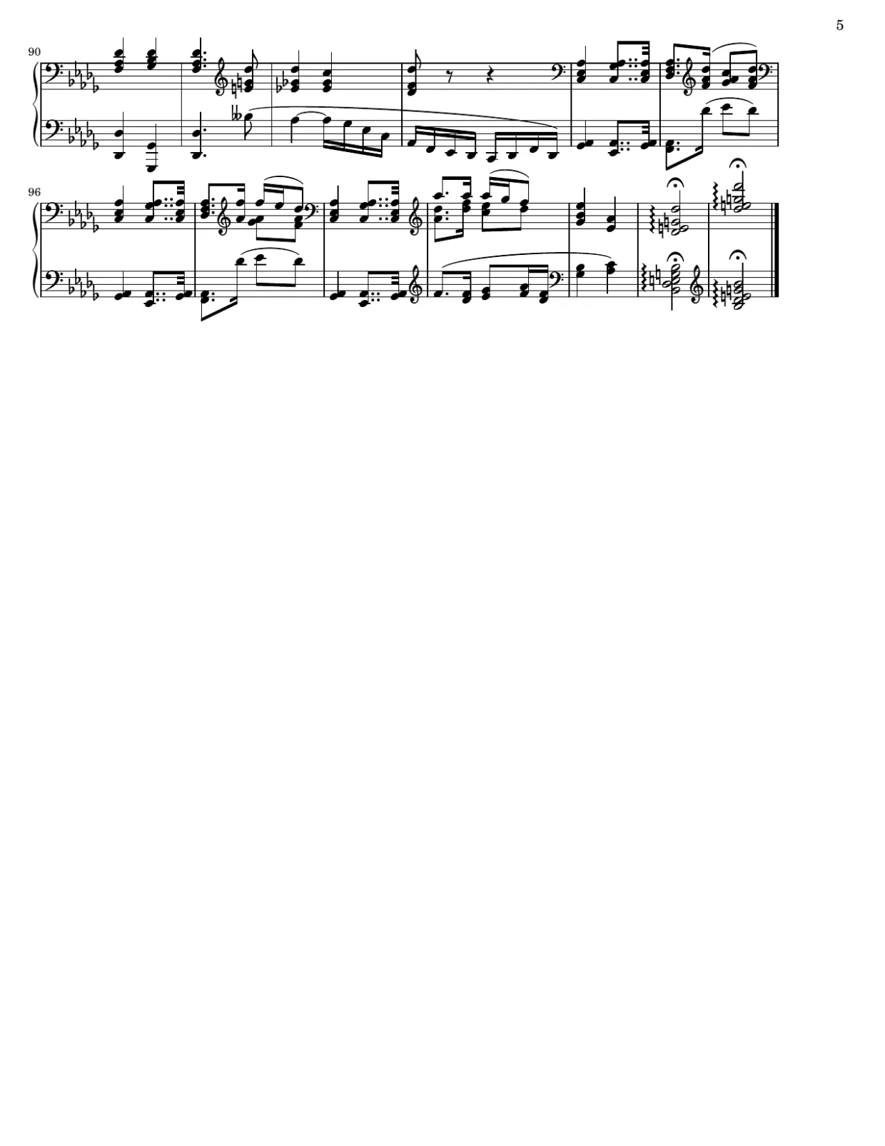 Bladmuziekpagina 5, Appassionata-sonate (2e deel) - Gevorderde versie