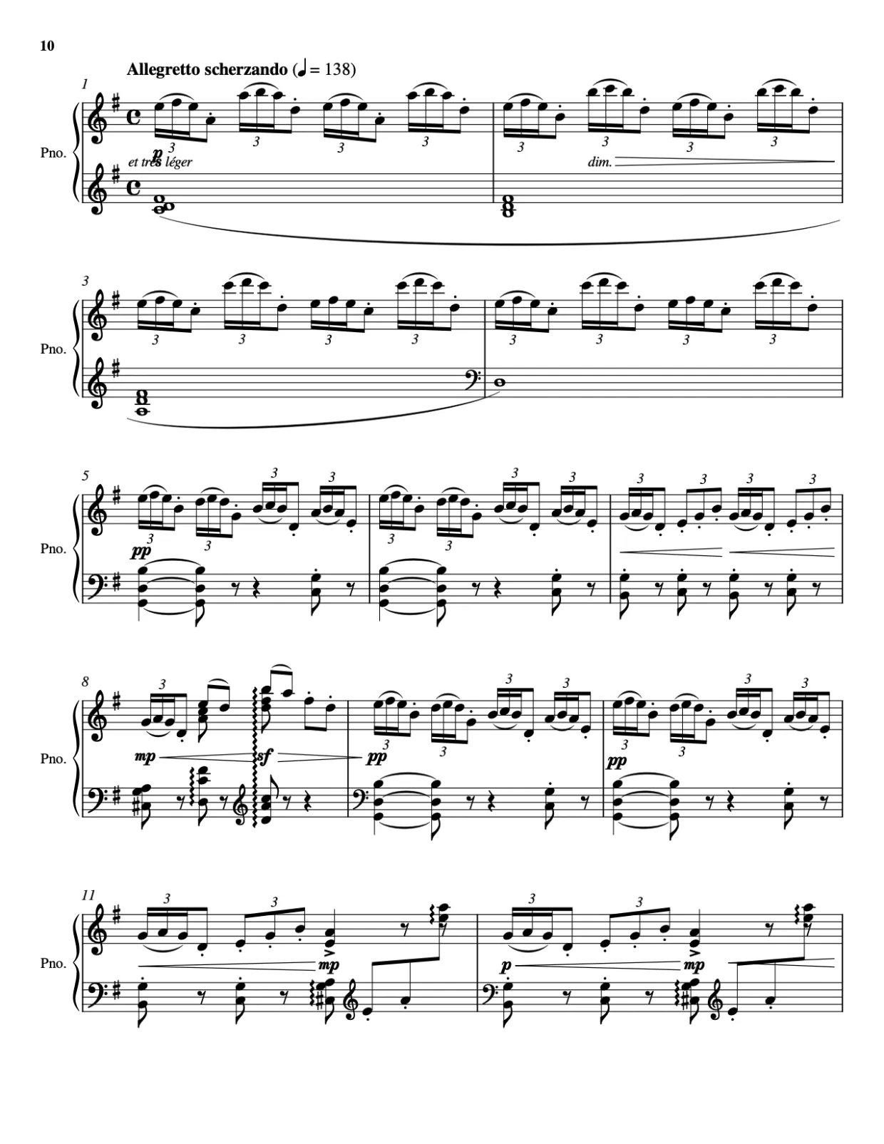 Sheet music page 10 Arabesque No. 1 - Advanced Version