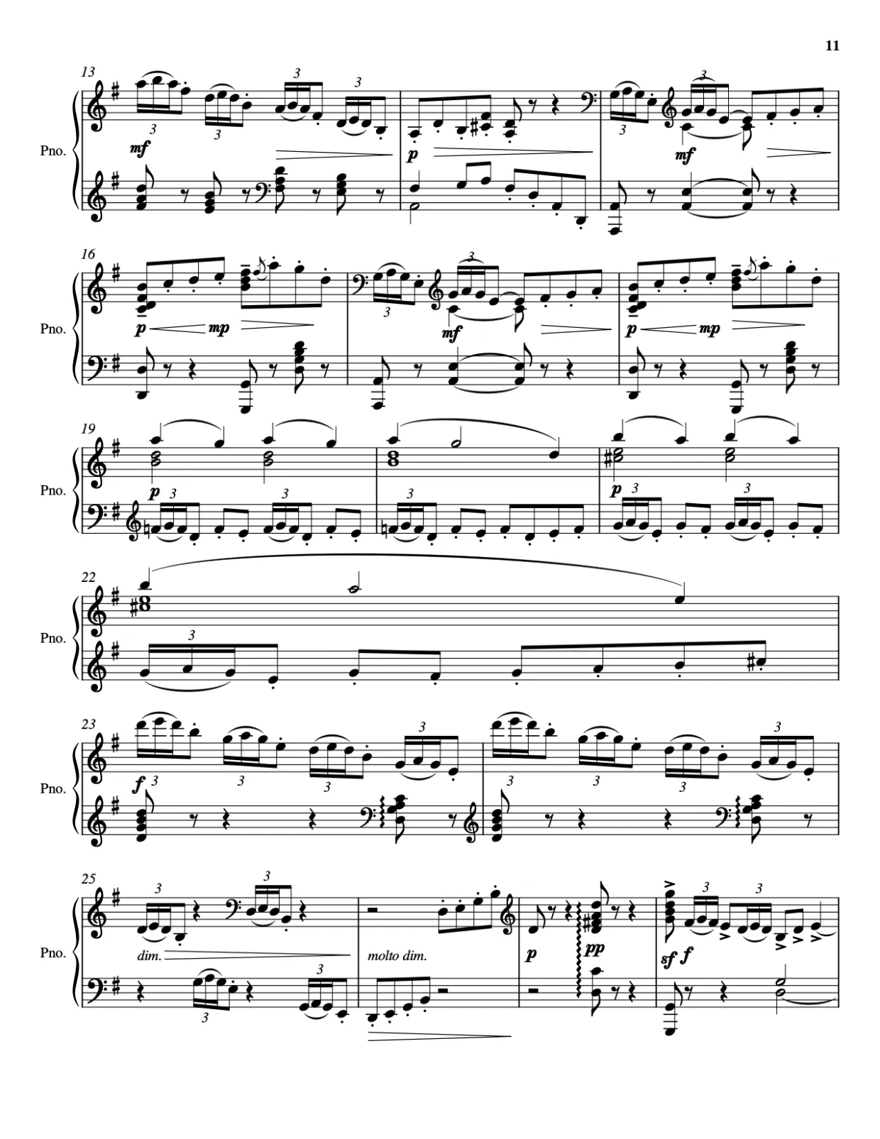 Sheet music page 11 Arabesque No. 1 - Advanced Version