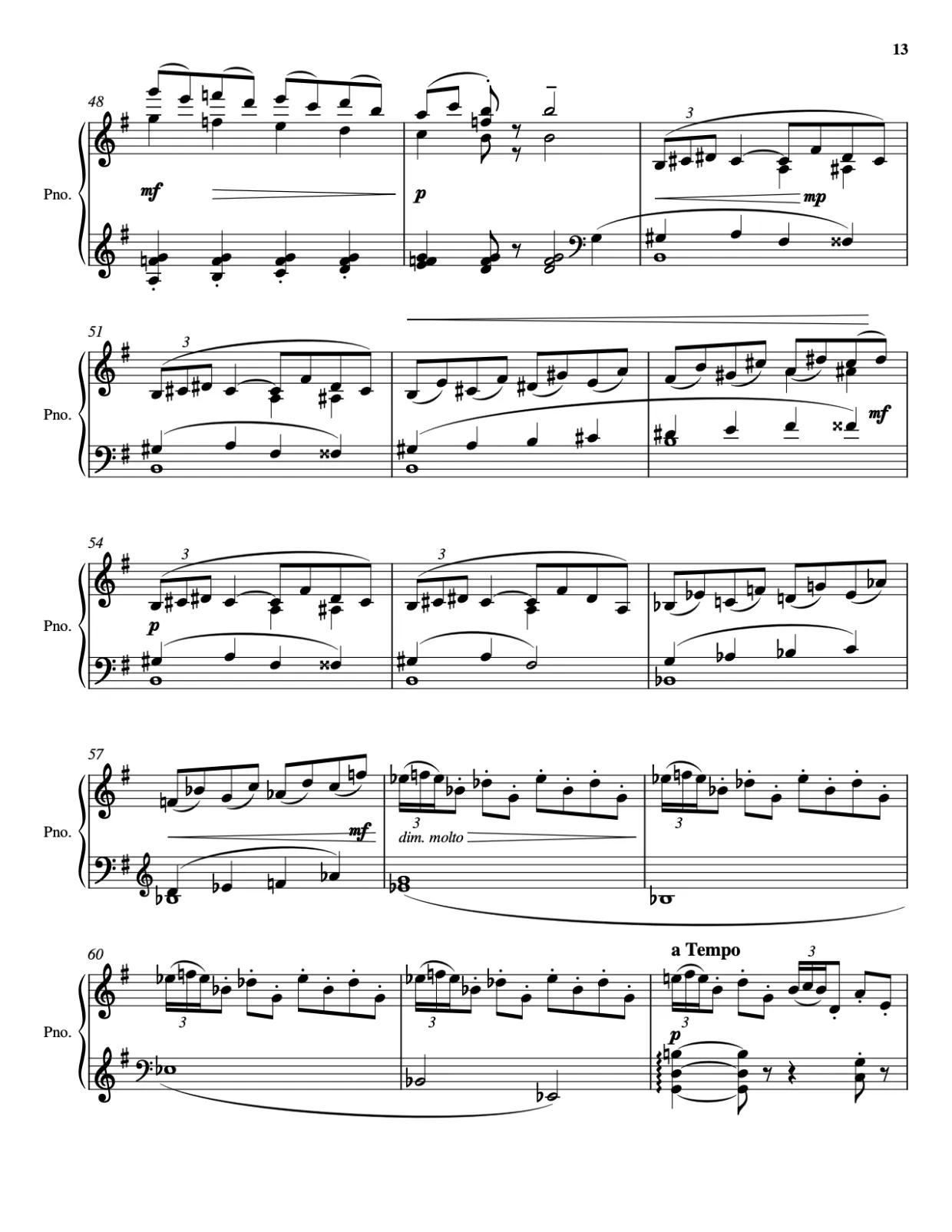 Sheet music page 13 Arabesque No. 1 - Advanced Version