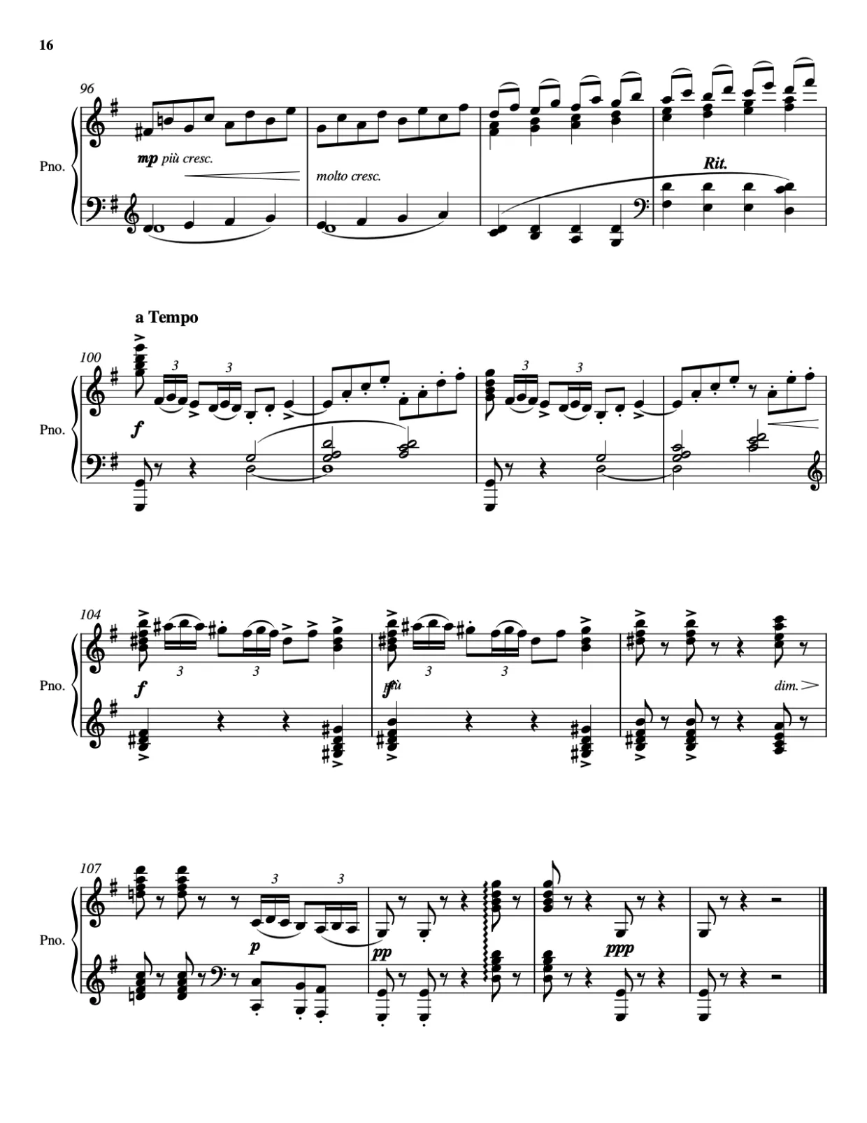 Sheet music page 16 Arabesque No. 1 - Advanced Version