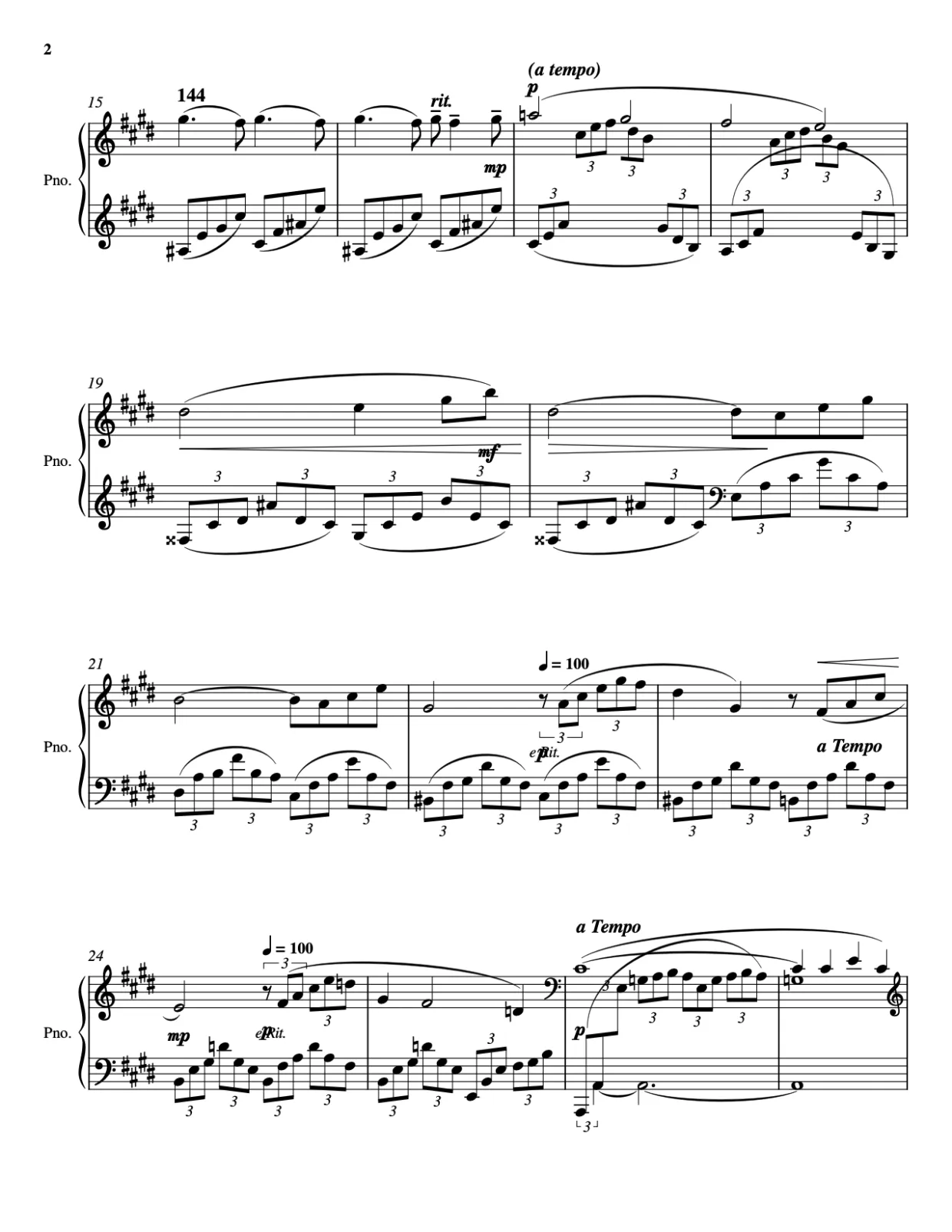 Sheet music page 2 Arabesque No. 1 - Advanced Version