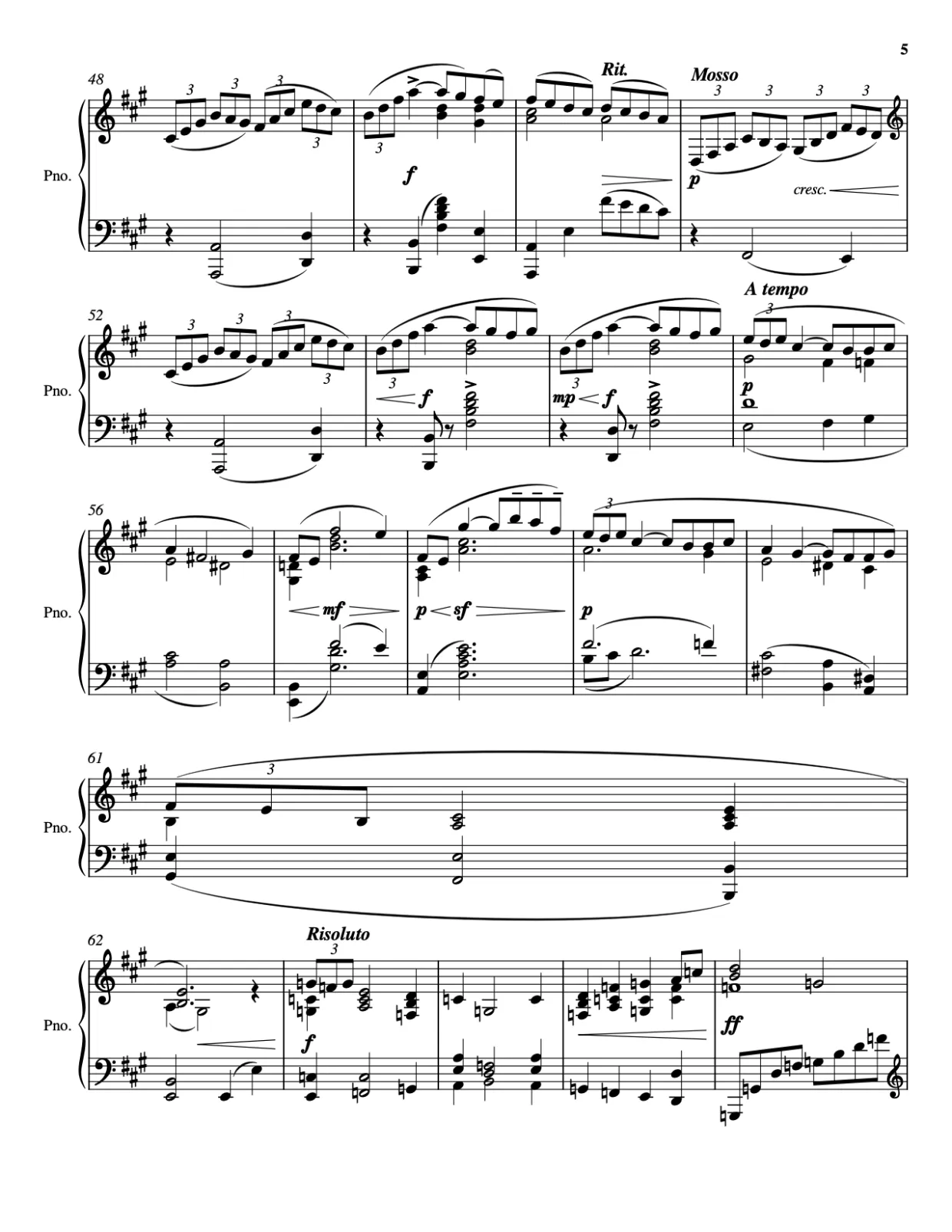 Sheet music page 5 Arabesque No. 1 - Advanced Version
