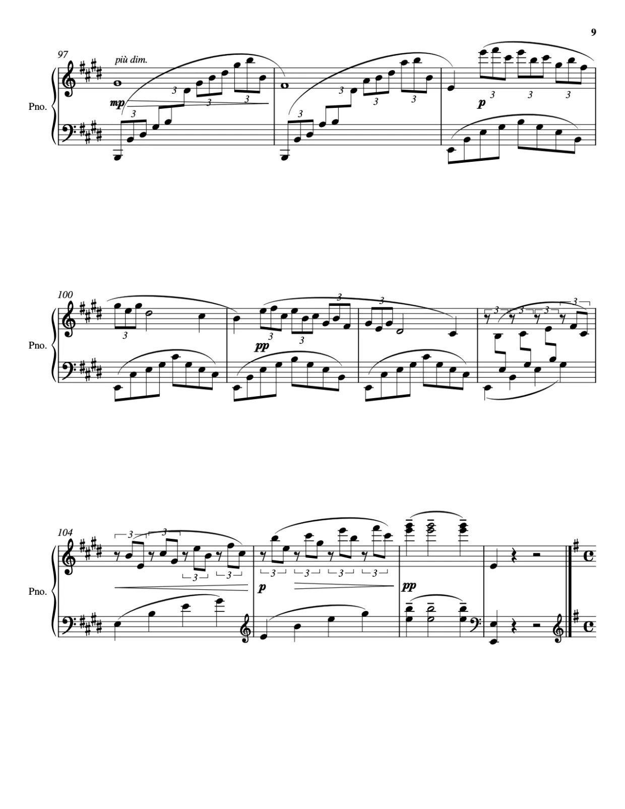 Sheet music page 9 Arabesque No. 1 - Advanced Version