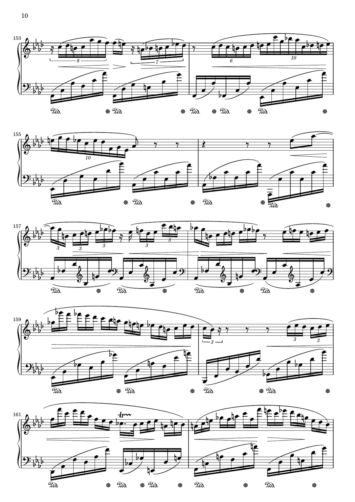 Notenseite 10, Ballade Nr. 4 (op. 52) - Fortgeschrittene Version