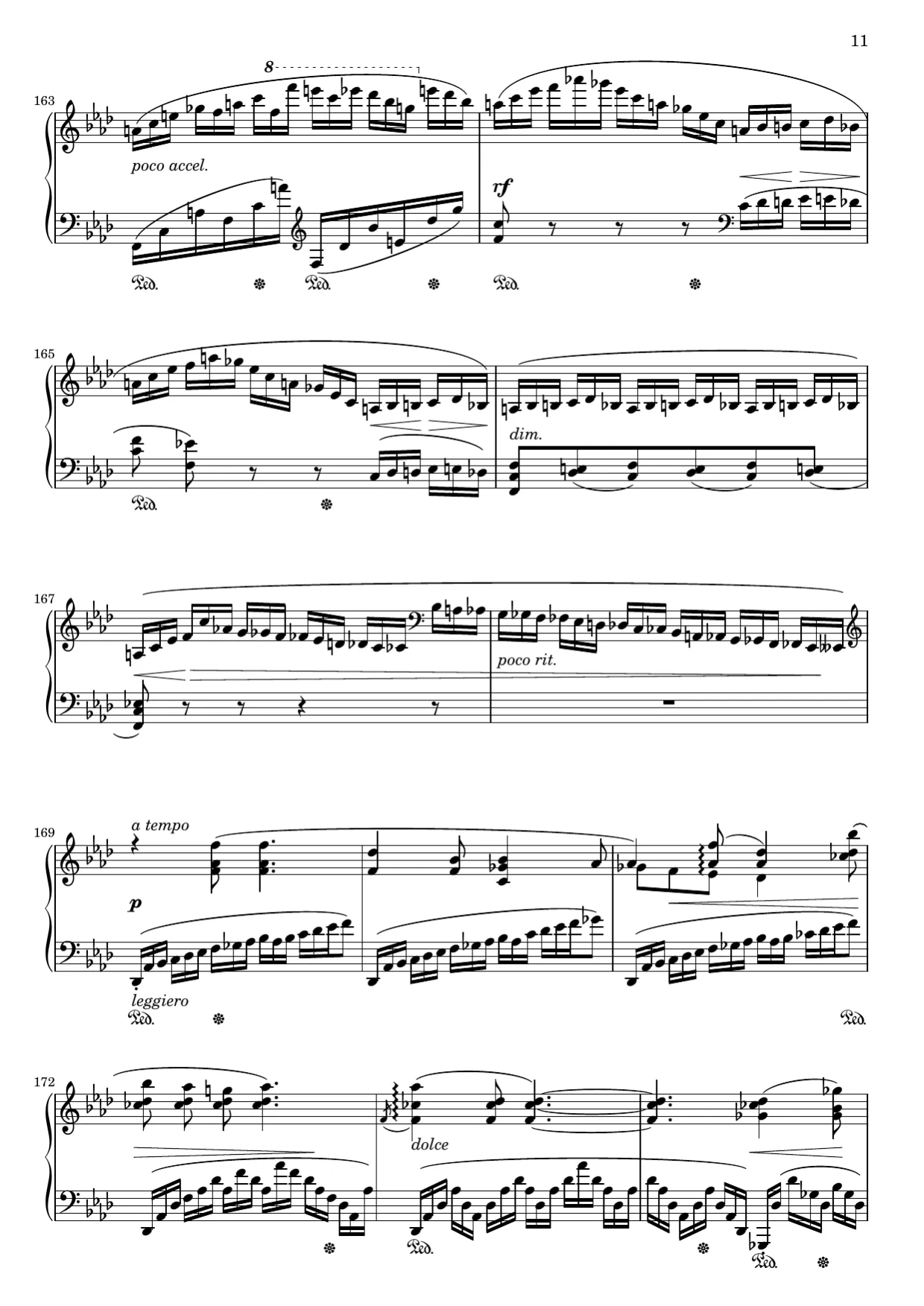 Notenseite 11, Ballade Nr. 4 (op. 52) - Fortgeschrittene Version
