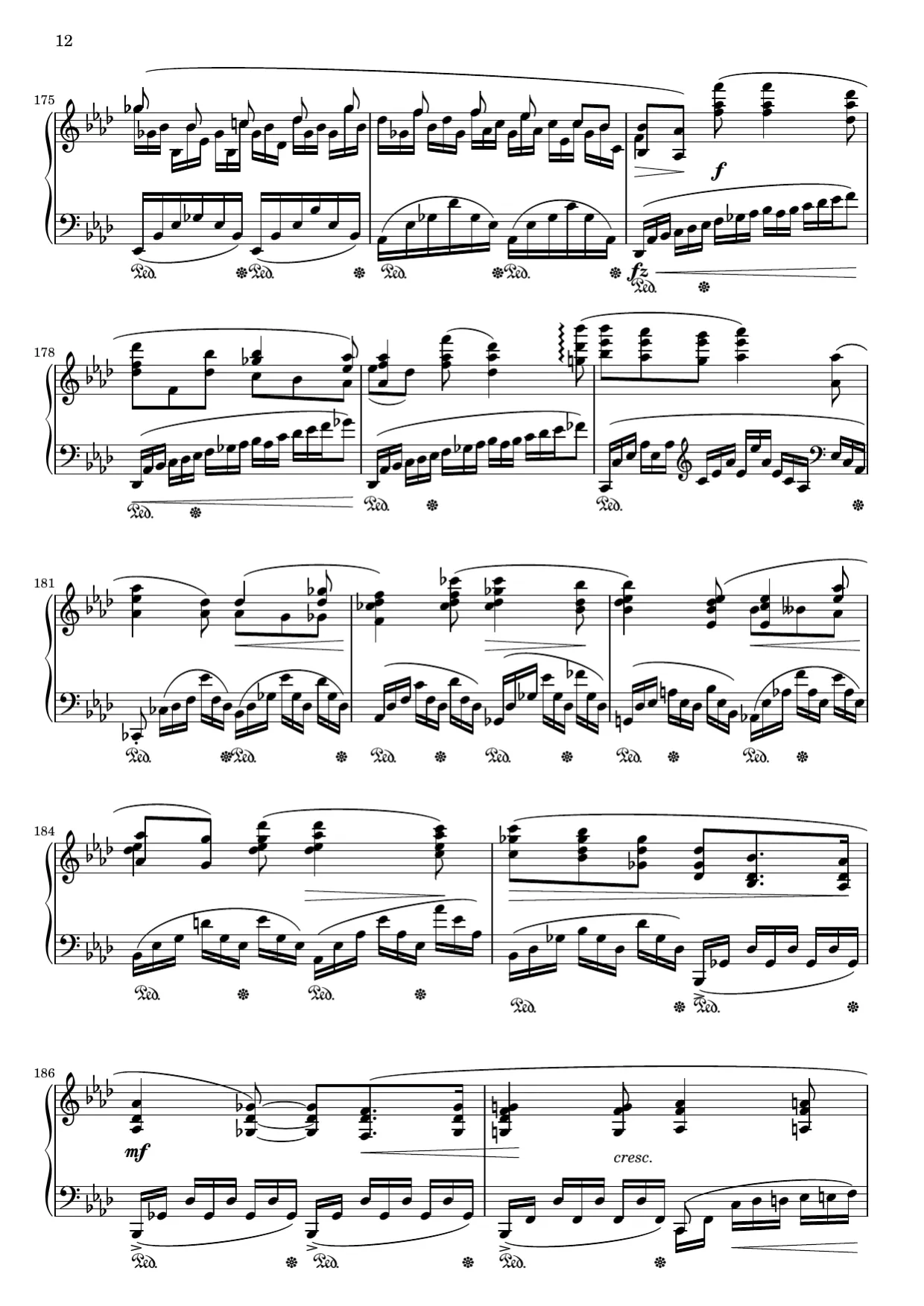 Notenseite 12, Ballade Nr. 4 (op. 52) - Fortgeschrittene Version