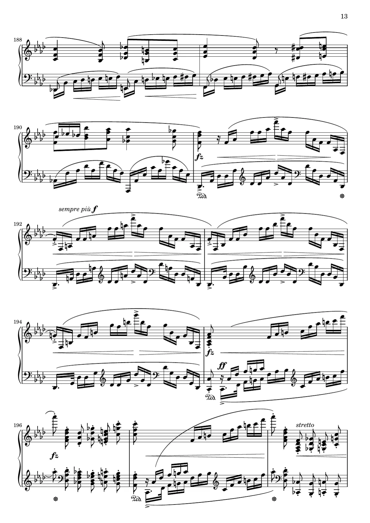 Notenseite 13, Ballade Nr. 4 (op. 52) - Fortgeschrittene Version