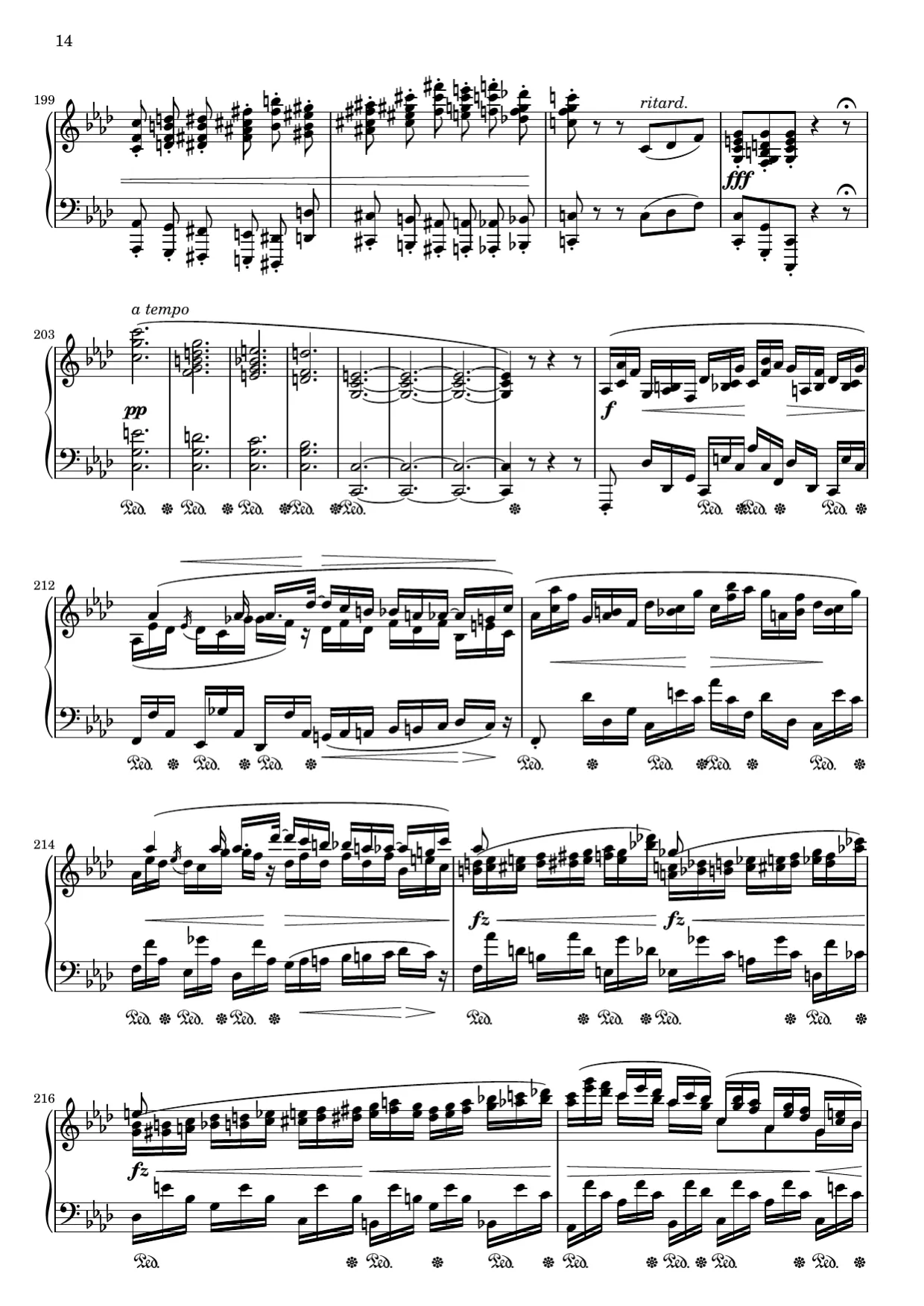 Notenseite 14, Ballade Nr. 4 (op. 52) - Fortgeschrittene Version