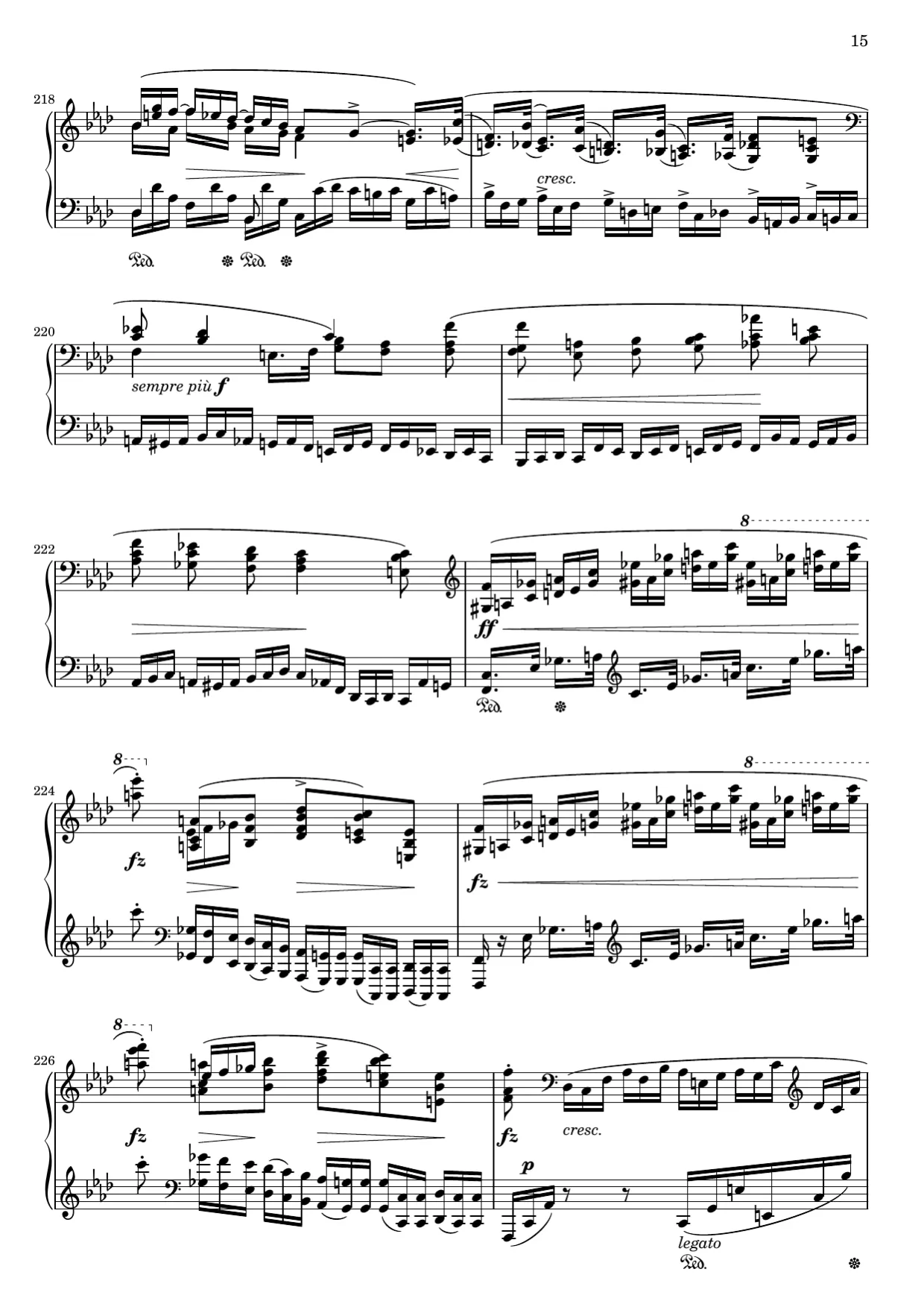 Notenseite 15, Ballade Nr. 4 (op. 52) - Fortgeschrittene Version