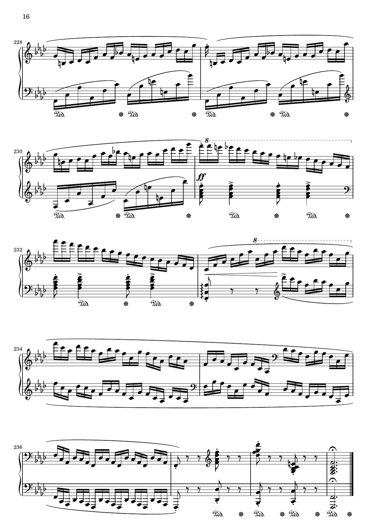 Notenseite 16, Ballade Nr. 4 (op. 52) - Fortgeschrittene Version