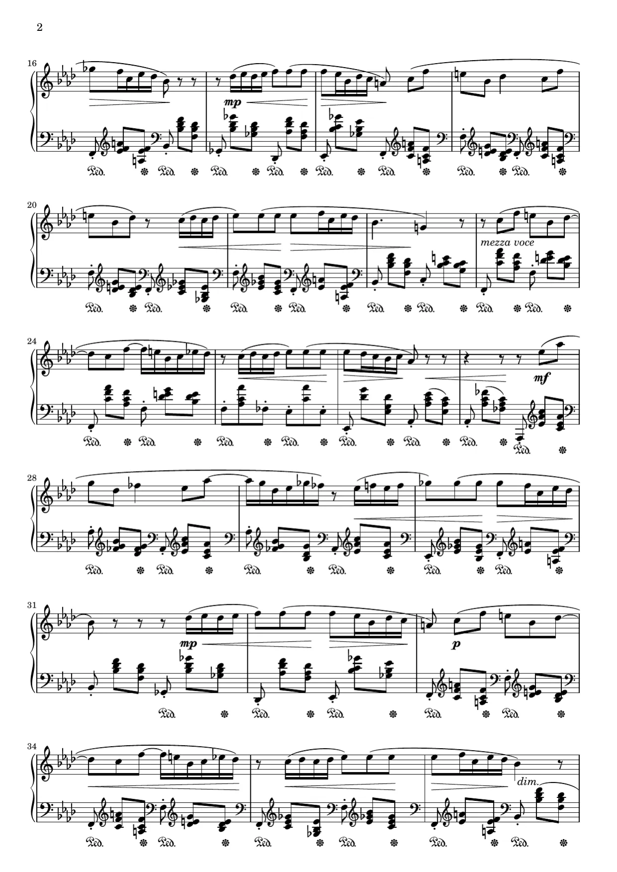 Notenseite 2, Ballade Nr. 4 (op. 52) - Fortgeschrittene Version