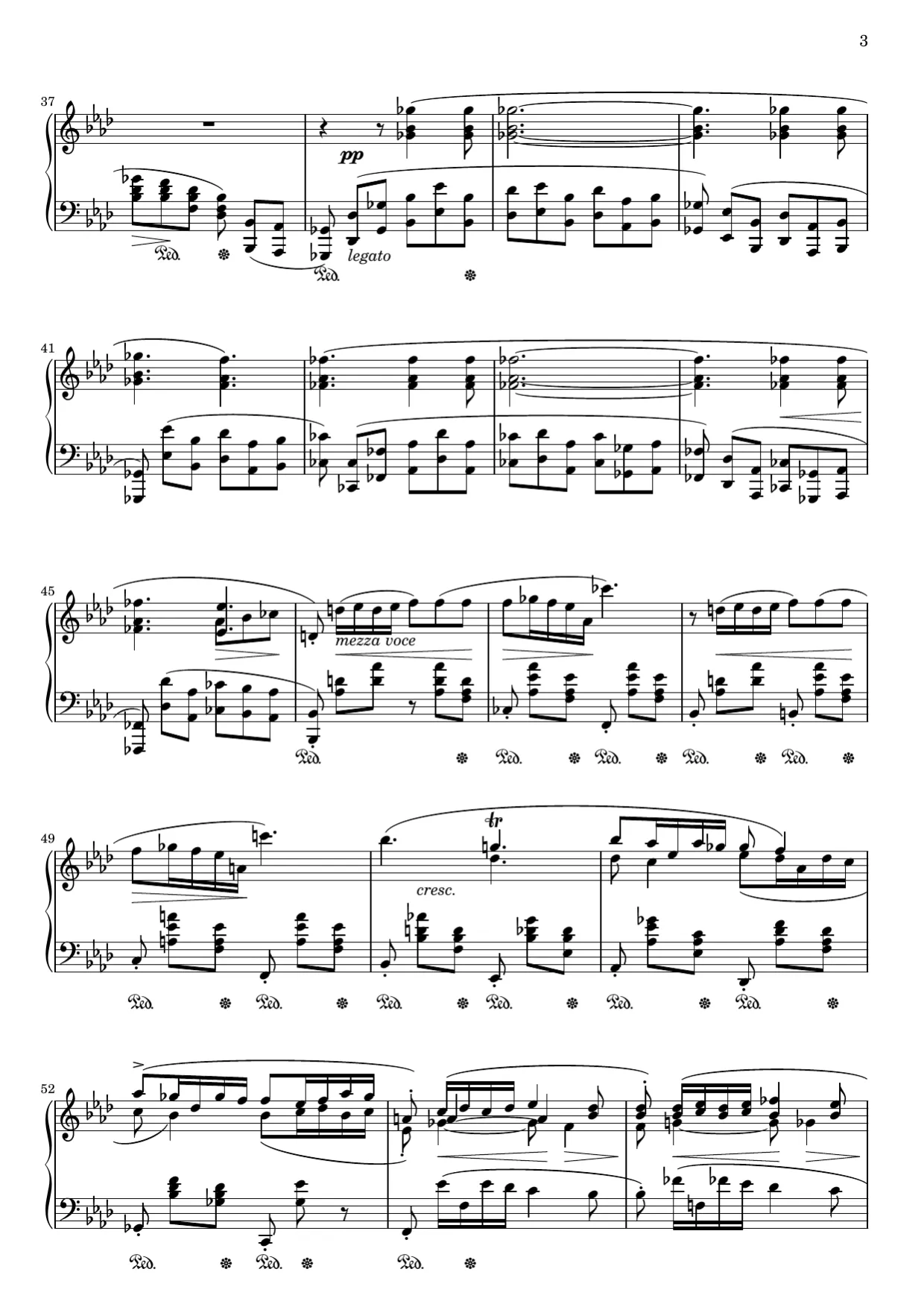 Notenseite 3, Ballade Nr. 4 (op. 52) - Fortgeschrittene Version