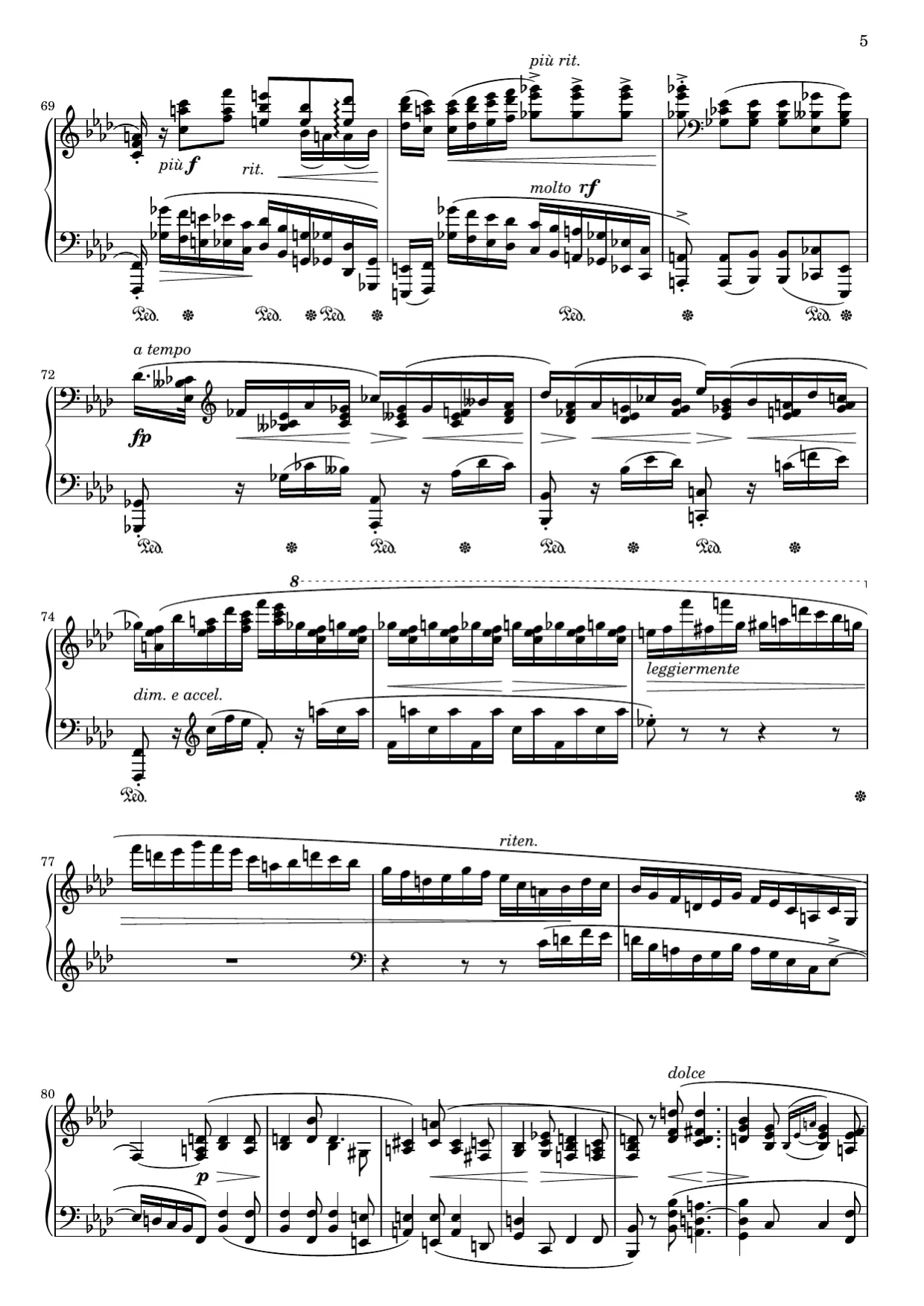 Notenseite 5, Ballade Nr. 4 (op. 52) - Fortgeschrittene Version