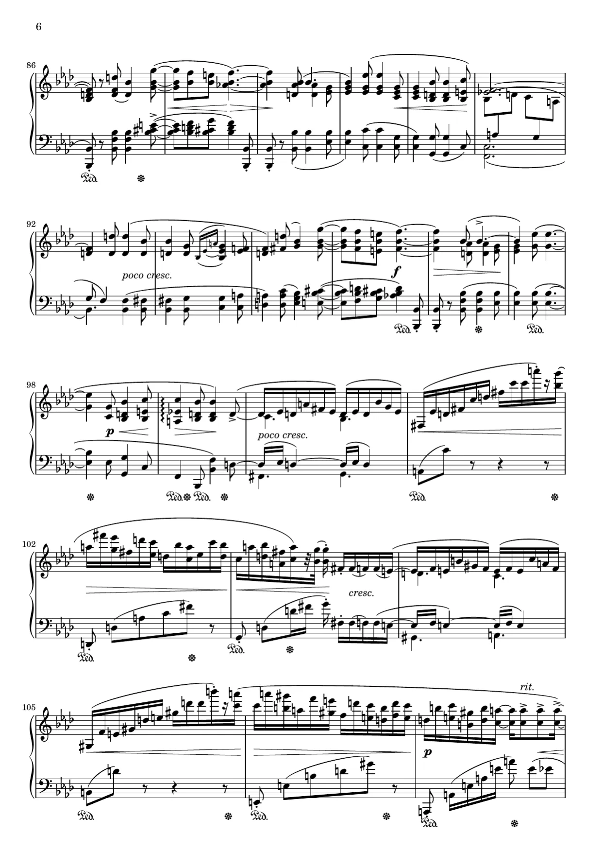 Notenseite 6, Ballade Nr. 4 (op. 52) - Fortgeschrittene Version