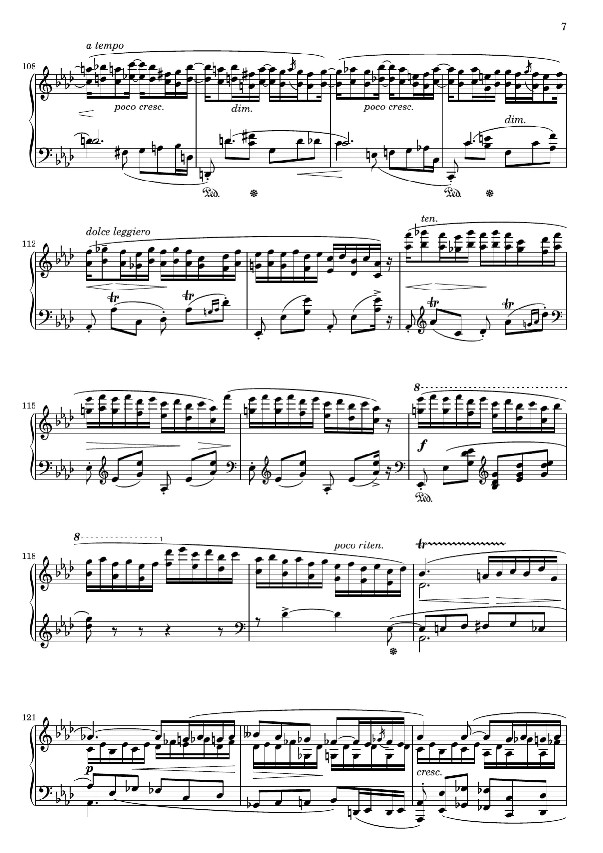 Notenseite 7, Ballade Nr. 4 (op. 52) - Fortgeschrittene Version