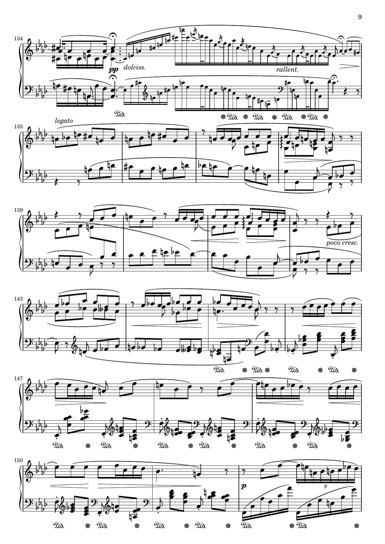 Notenseite 9, Ballade Nr. 4 (op. 52) - Fortgeschrittene Version