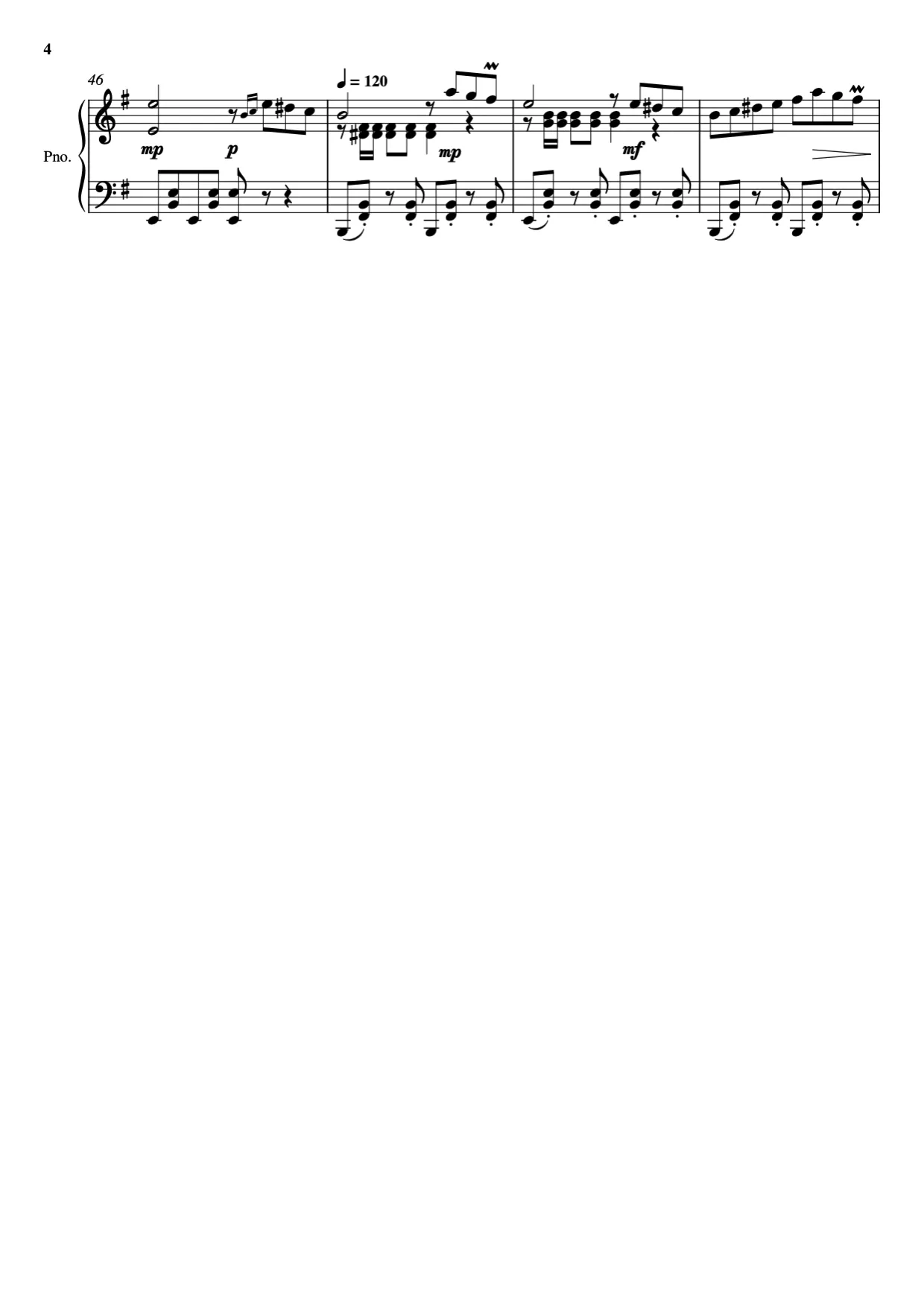 Sheet music page 4, Bella Ciao - Advanced Version