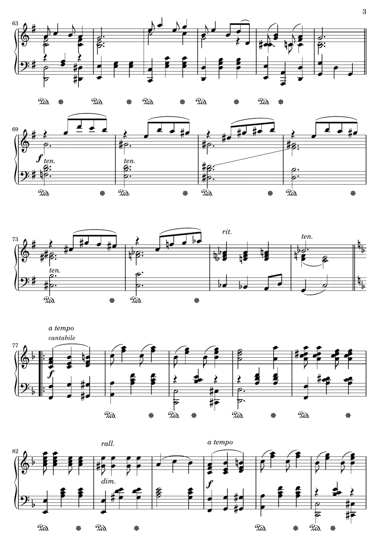 Sheet music page 3, Bethena - Advanced Version