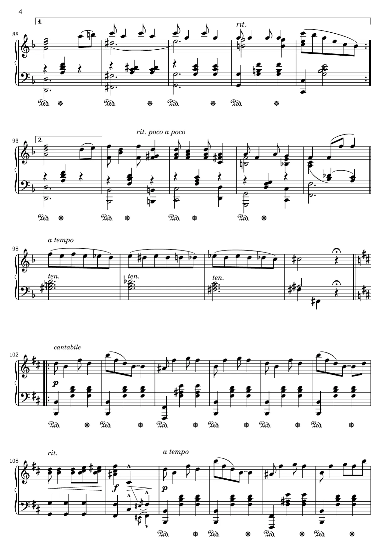Sheet music page 4, Bethena - Advanced Version