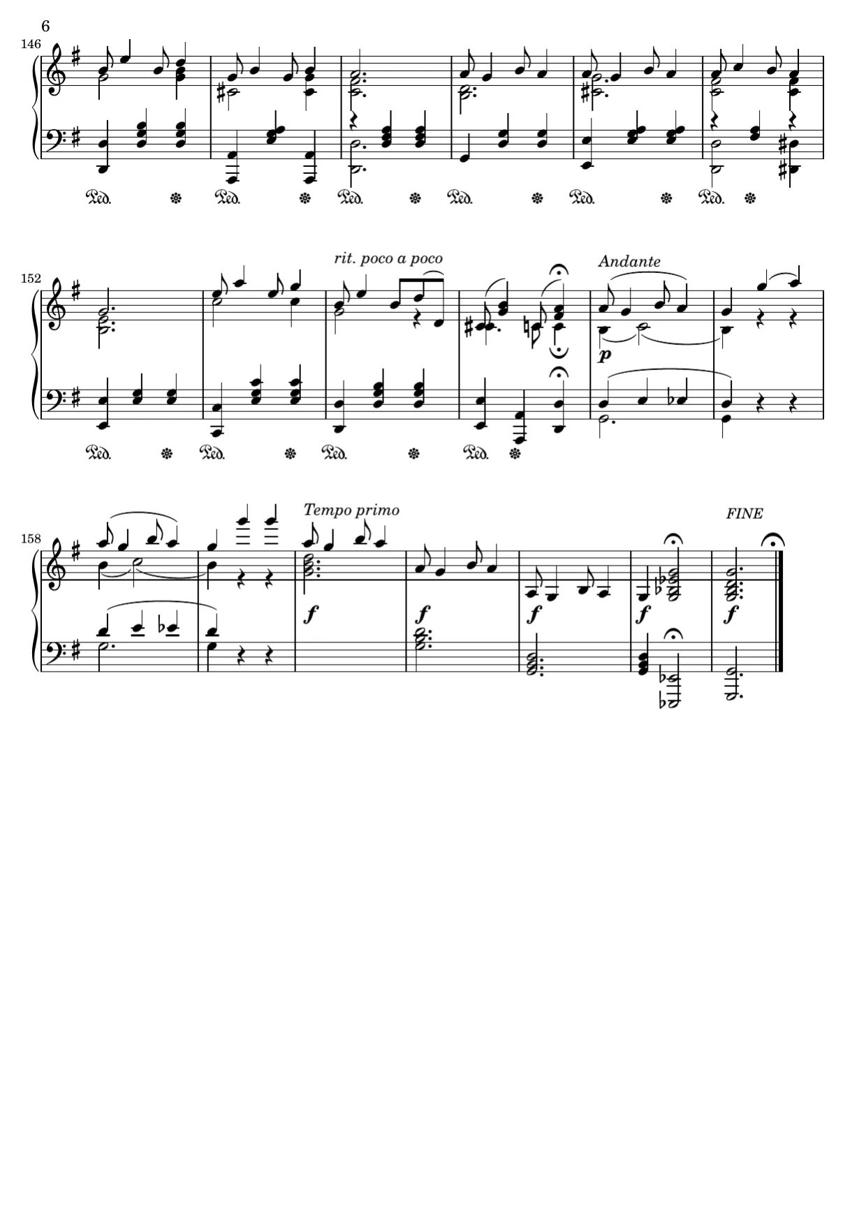 Sheet music page 6, Bethena - Advanced Version
