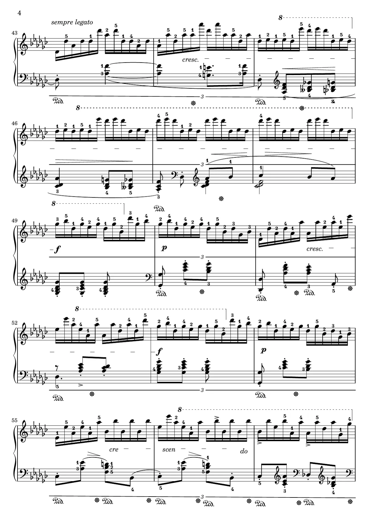 Sheet music page 4, Black Key Étude (Op. 10 No. 5) - Advanced Version