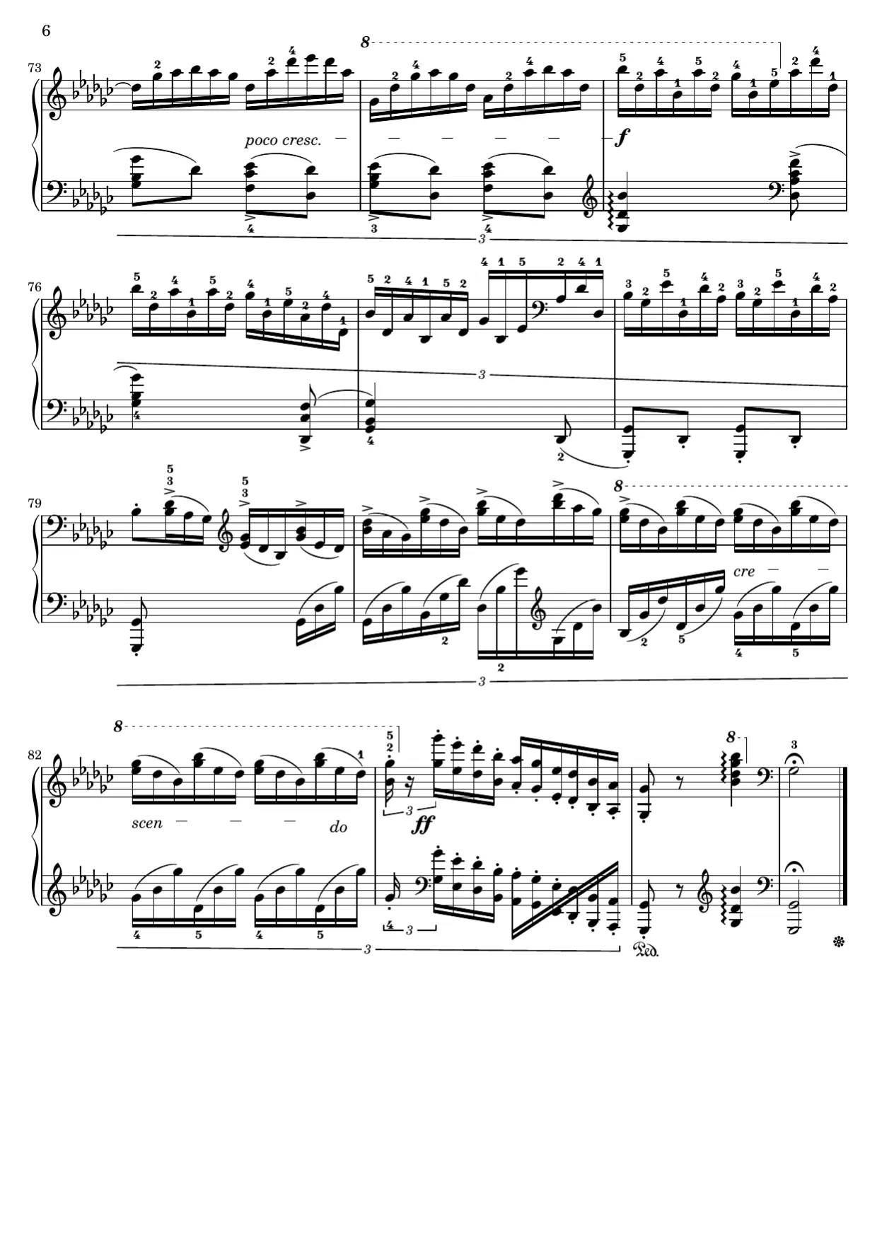 Sheet music page 6, Black Key Étude (Op. 10 No. 5) - Advanced Version