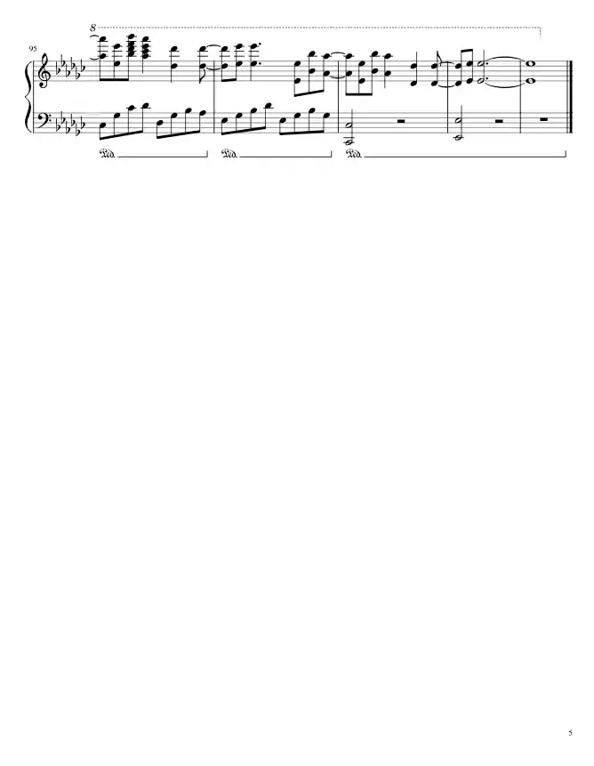 Sheet music page 5 Blue Bird - Advanced Version