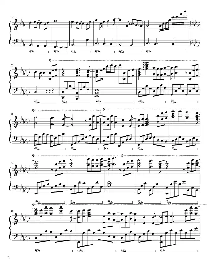 Sheet music page 4 Blue Bird - Advanced Version