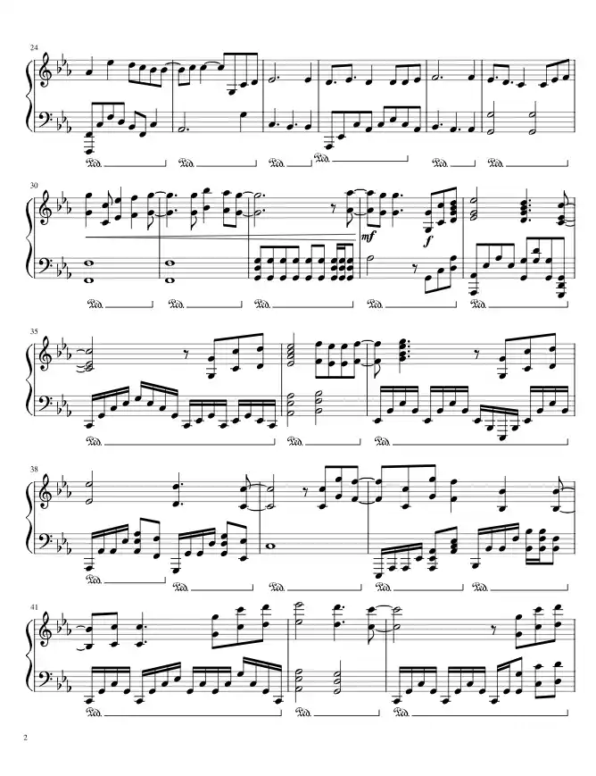 Sheet music page 2 Blue Bird - Advanced Version