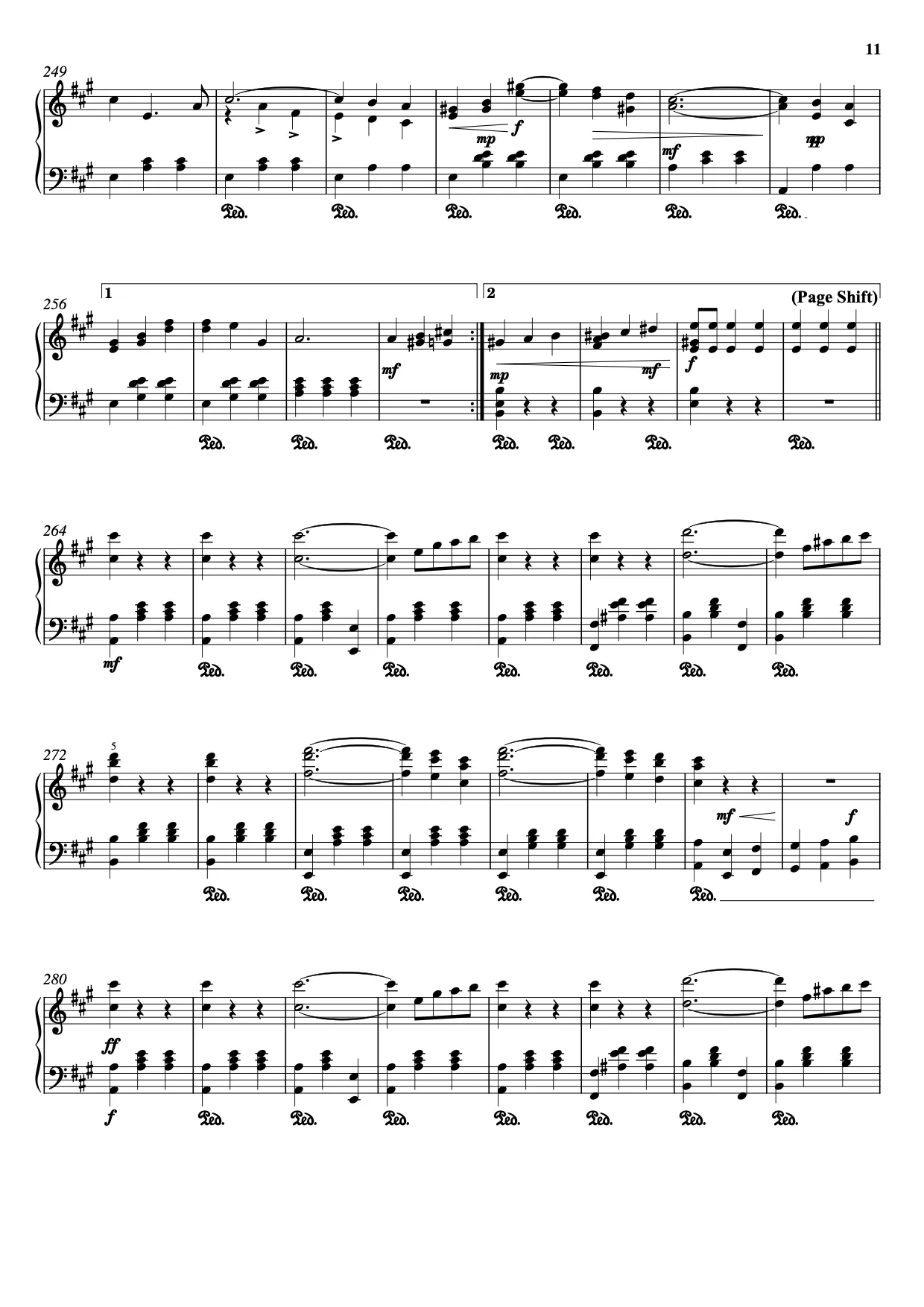 Sheet music page 11 The Blue Danube - Advanced Version