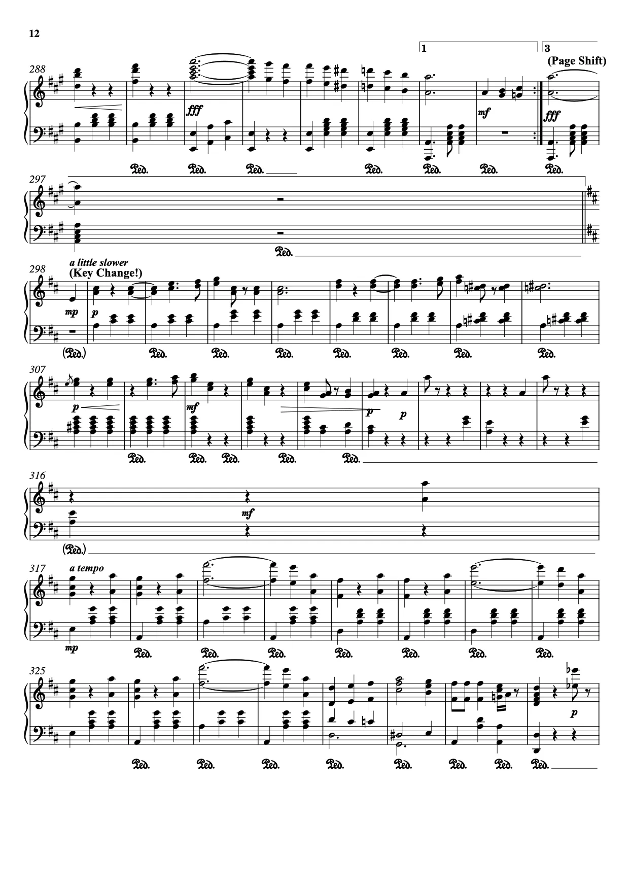 Sheet music page 12 The Blue Danube - Advanced Version