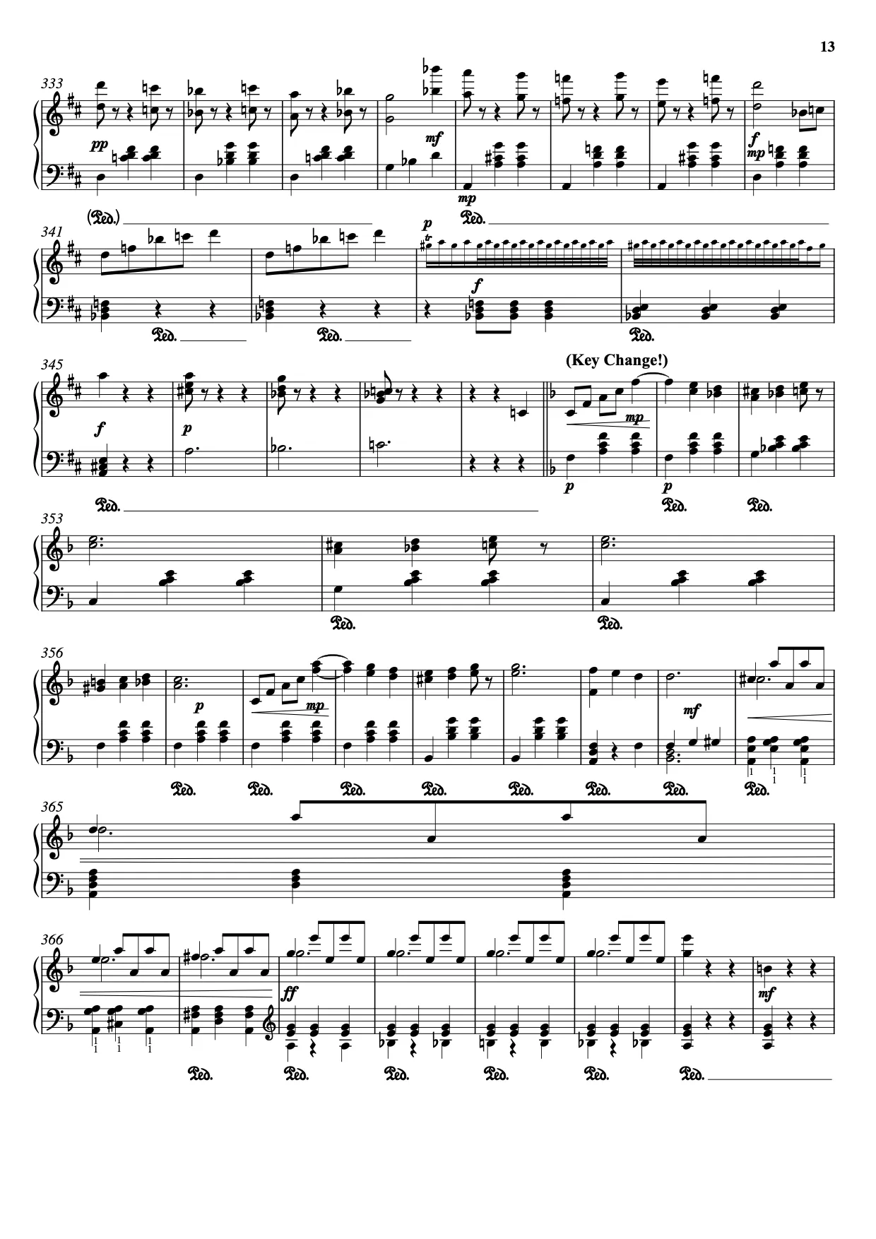 Sheet music page 13 The Blue Danube - Advanced Version