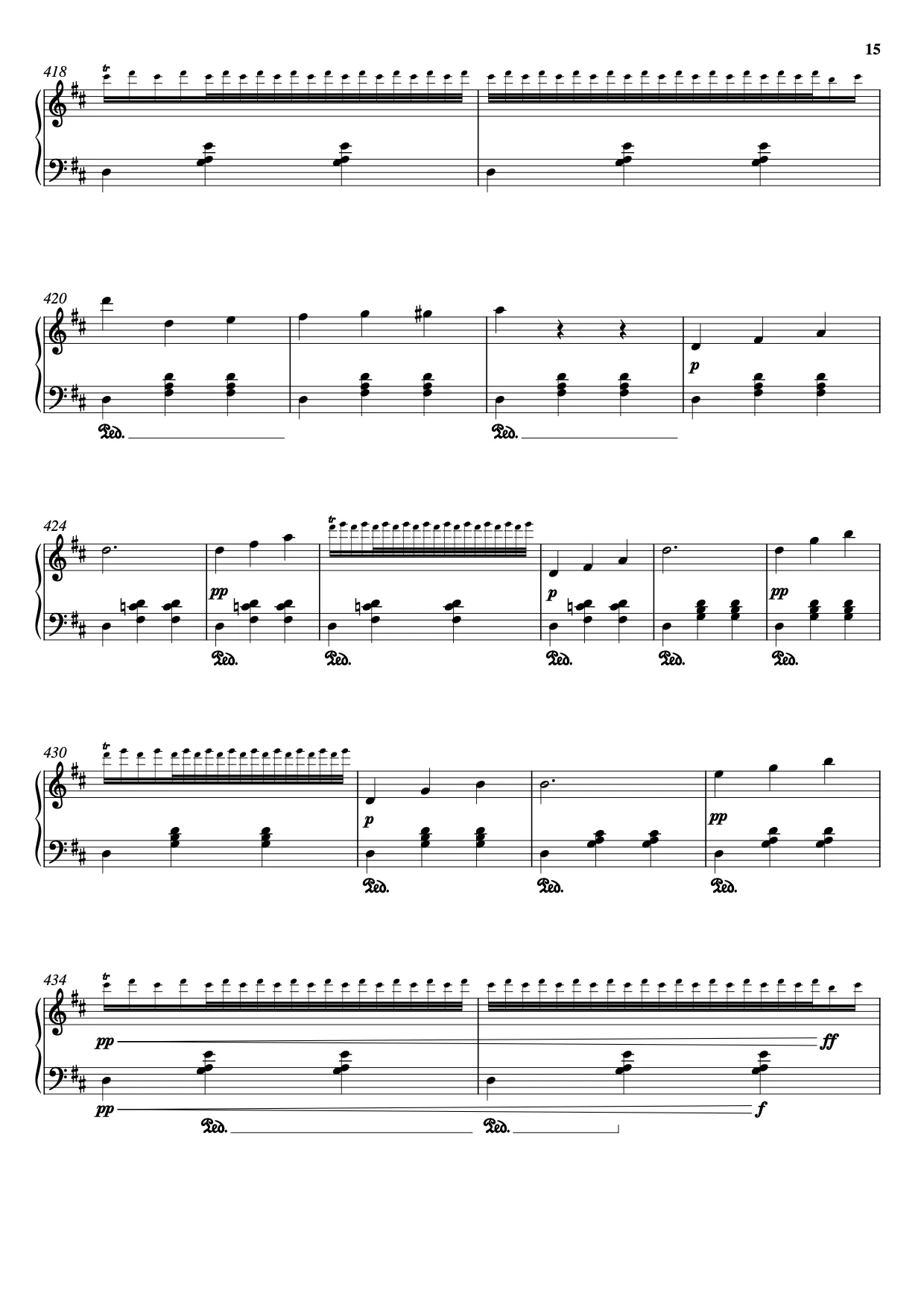 Sheet music page 15 The Blue Danube - Advanced Version