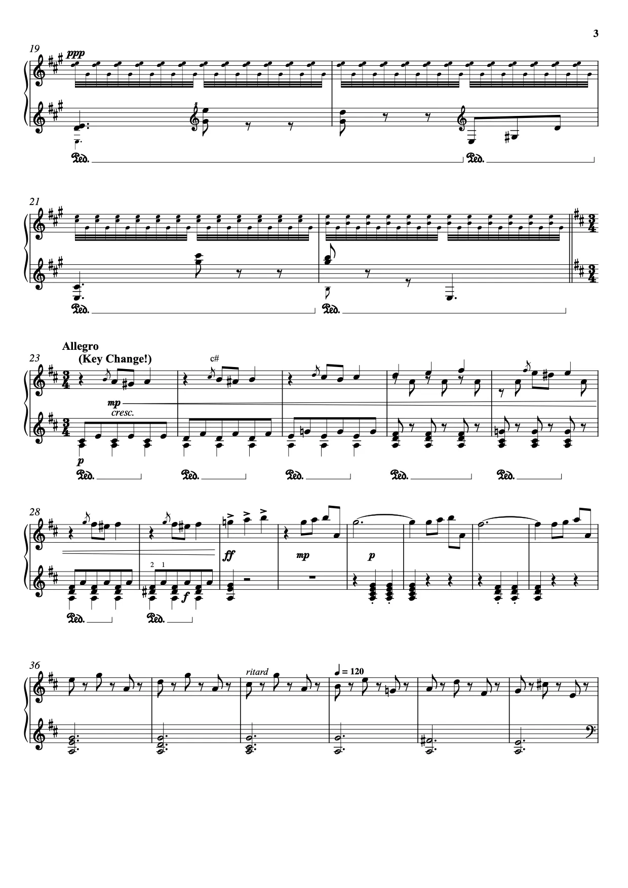 Sheet music page 3 The Blue Danube - Advanced Version