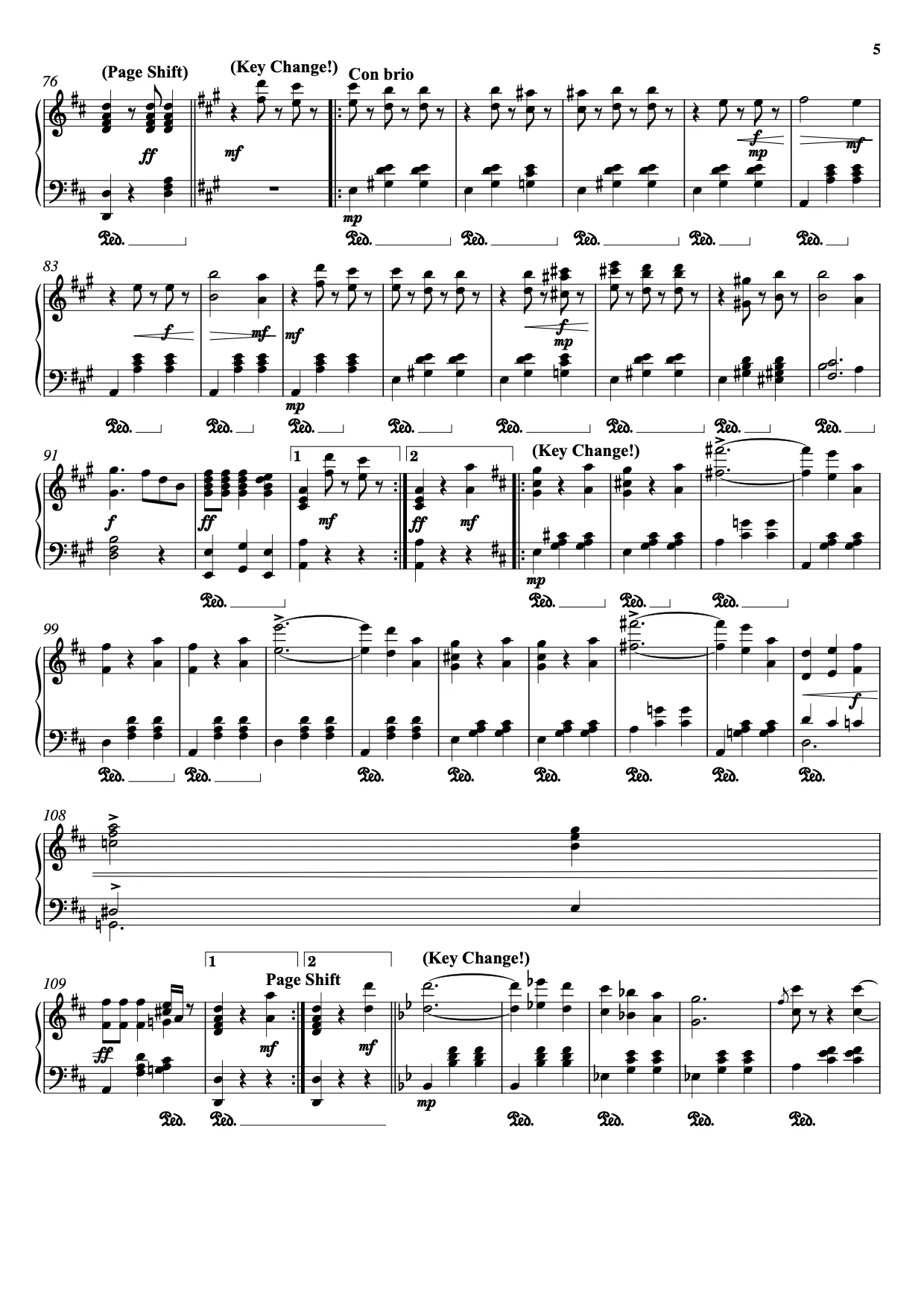Sheet music page 5 The Blue Danube - Advanced Version