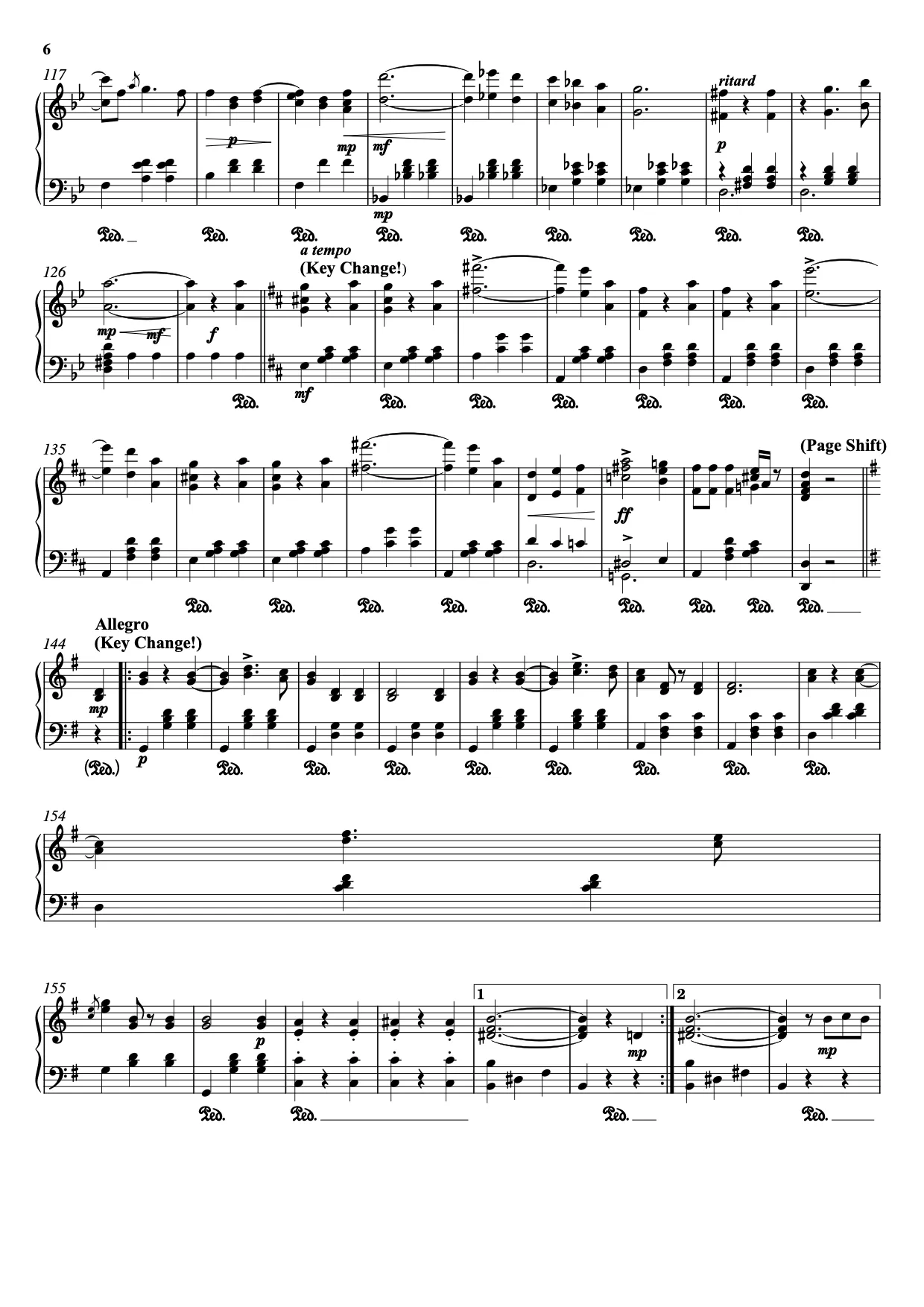 Sheet music page 6 The Blue Danube - Advanced Version