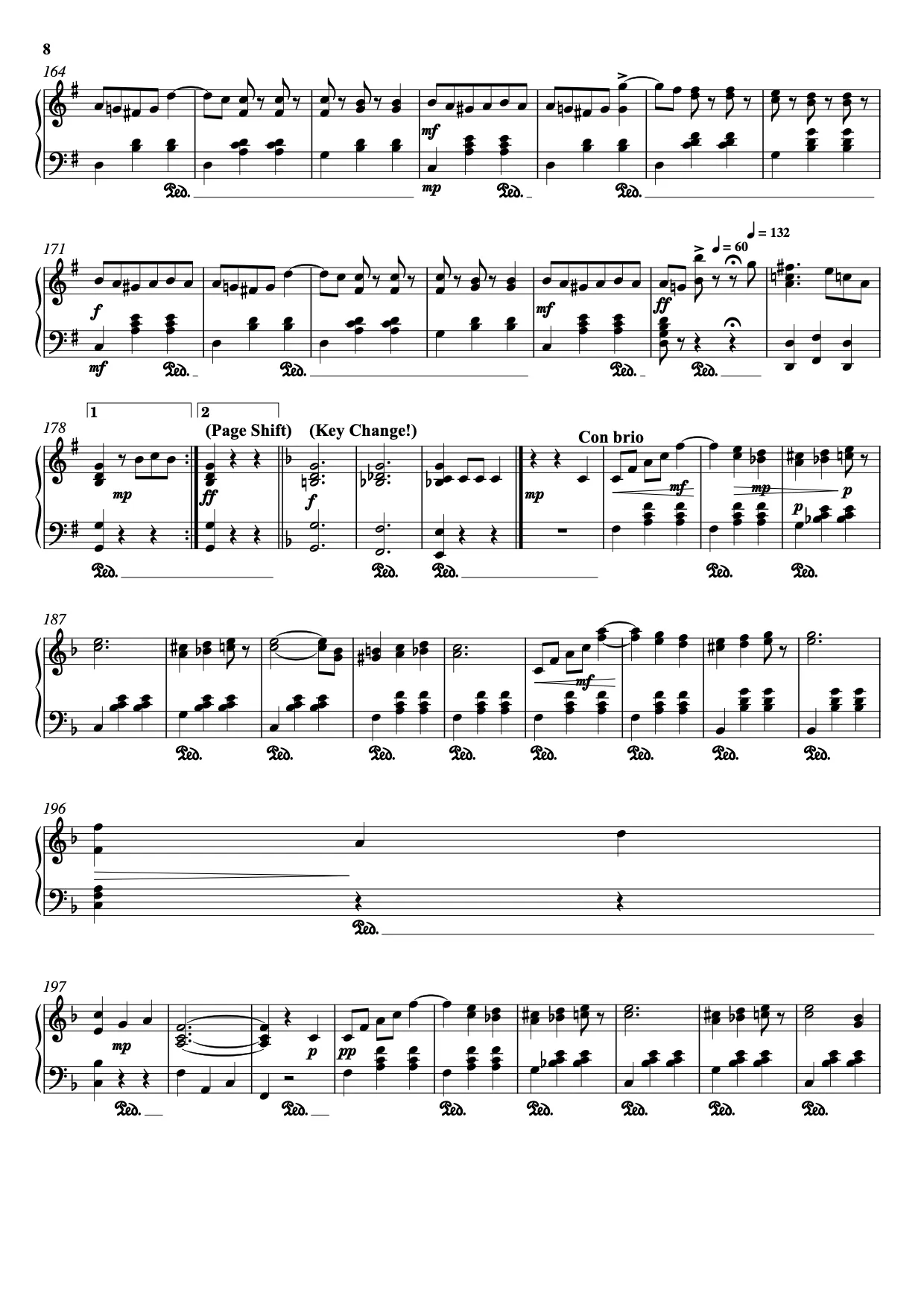 Sheet music page 8 The Blue Danube - Advanced Version