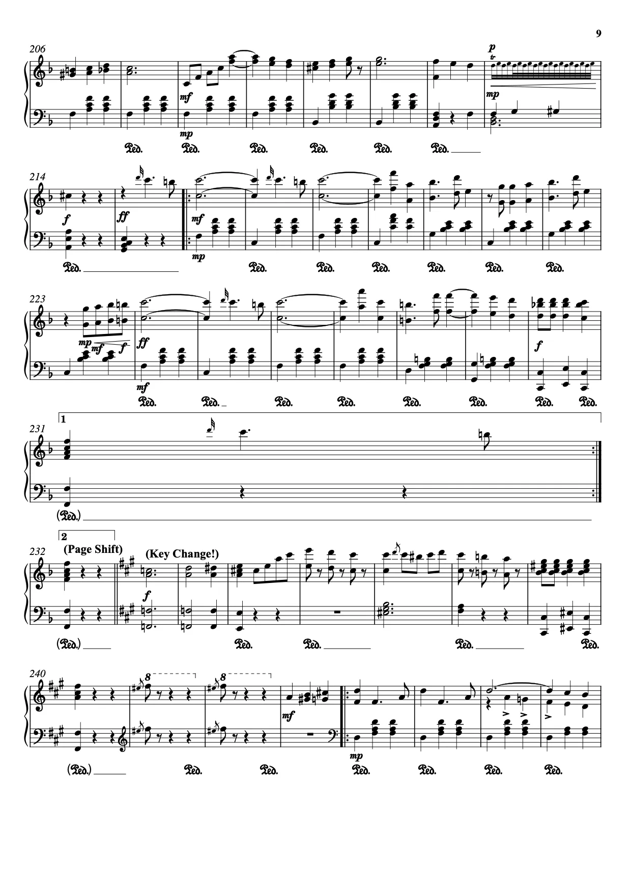 Sheet music page 9 The Blue Danube - Advanced Version
