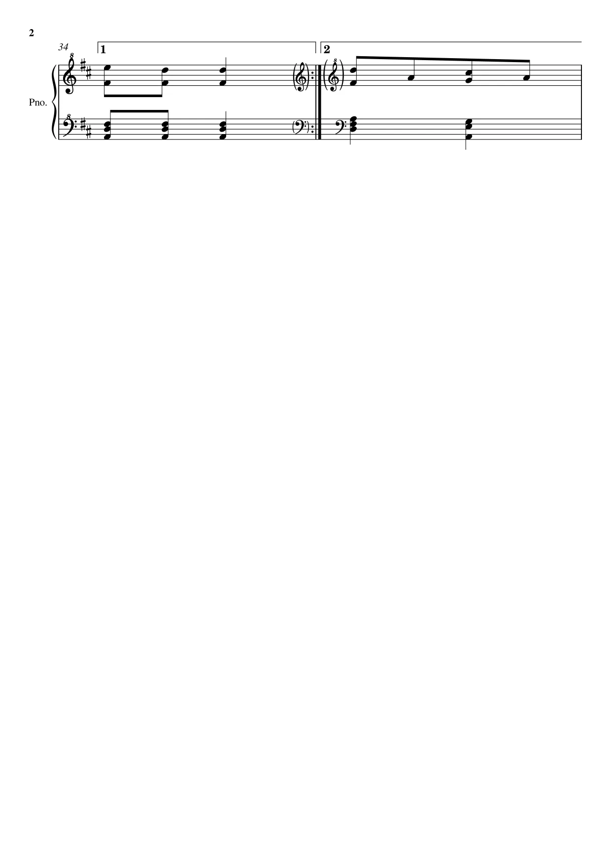 Sheet music page 2 Can-Can (Infernal Galop) - Advanced Version