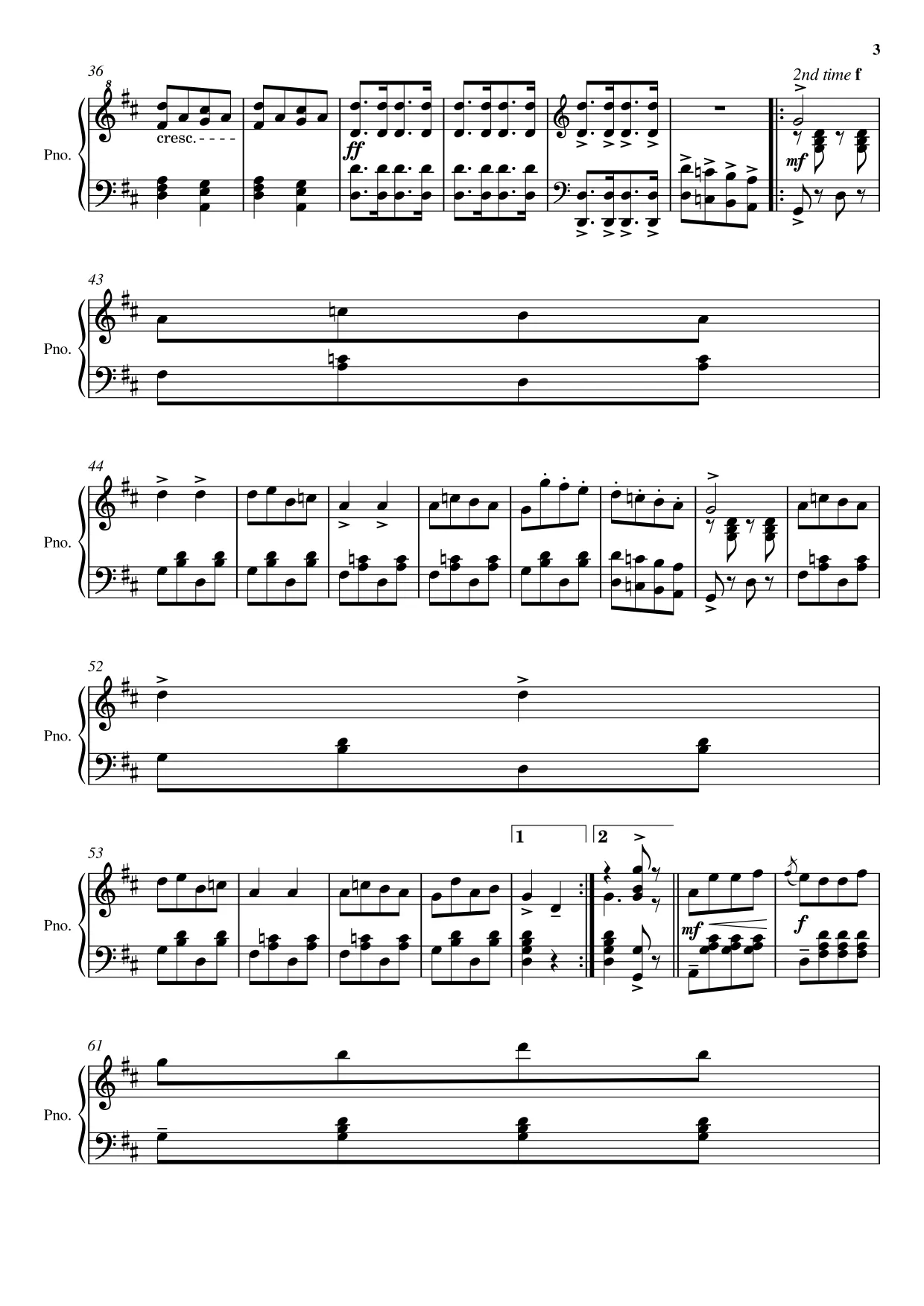 Sheet music page 3 Can-Can (Infernal Galop) - Advanced Version