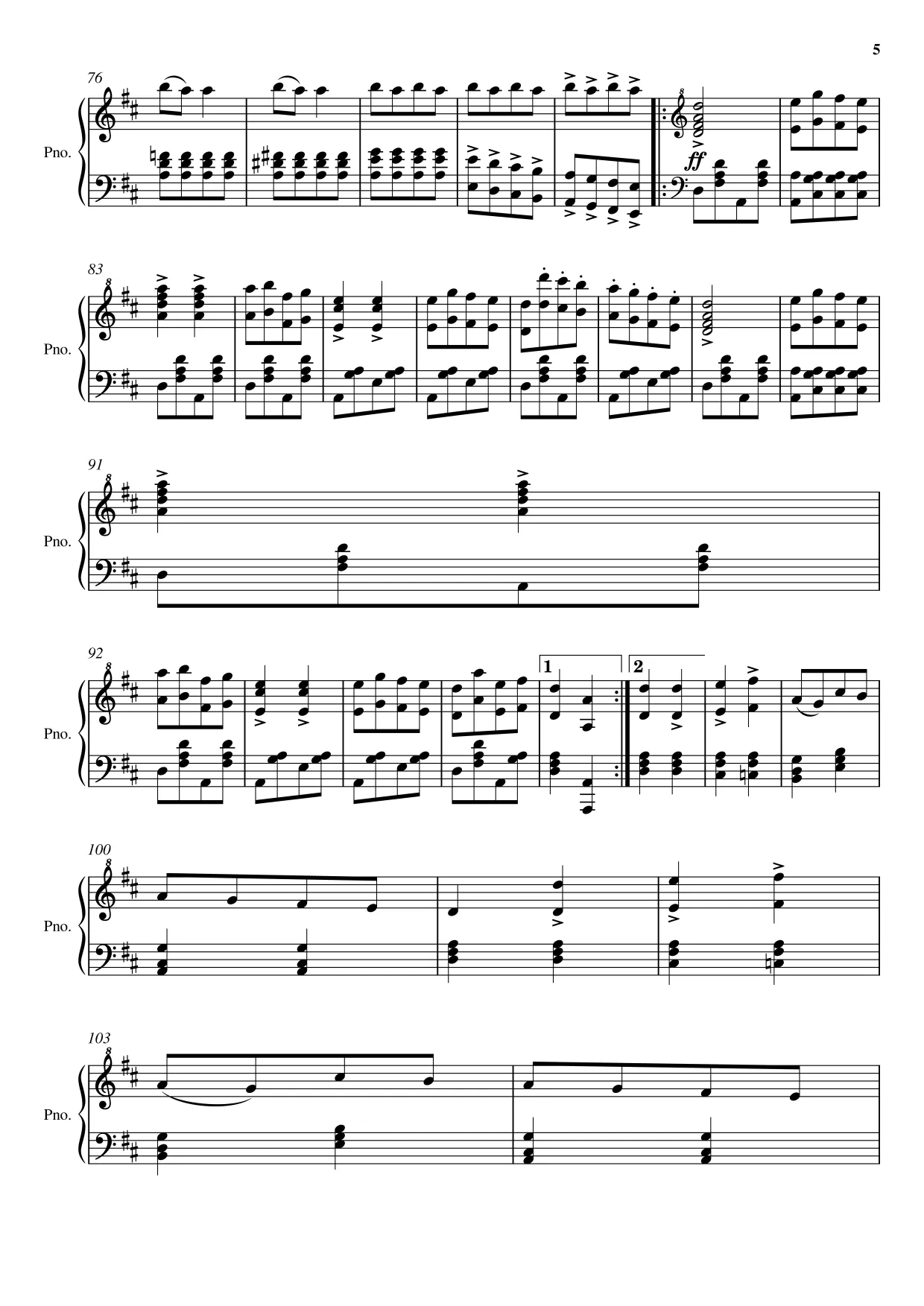 Sheet music page 5 Can-Can (Infernal Galop) - Advanced Version