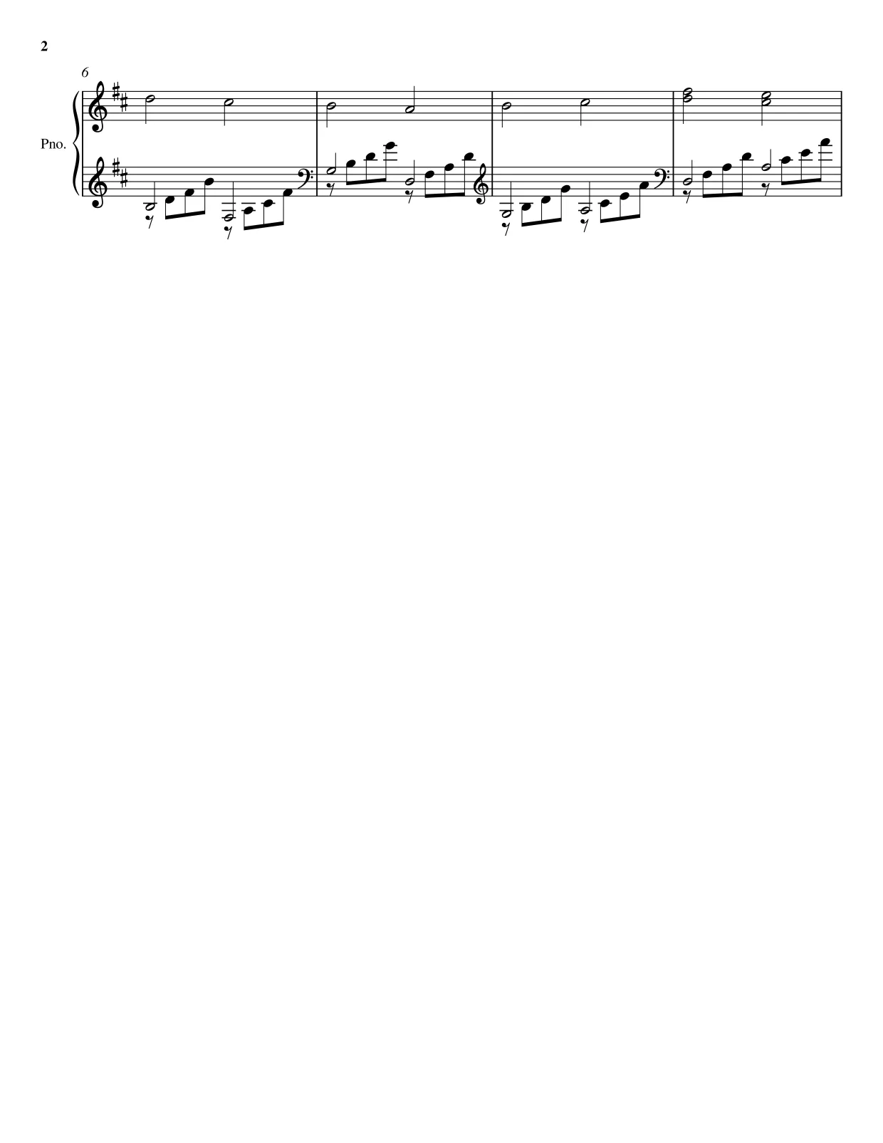 Sheet music page 2 Canon in D - Advanced Version