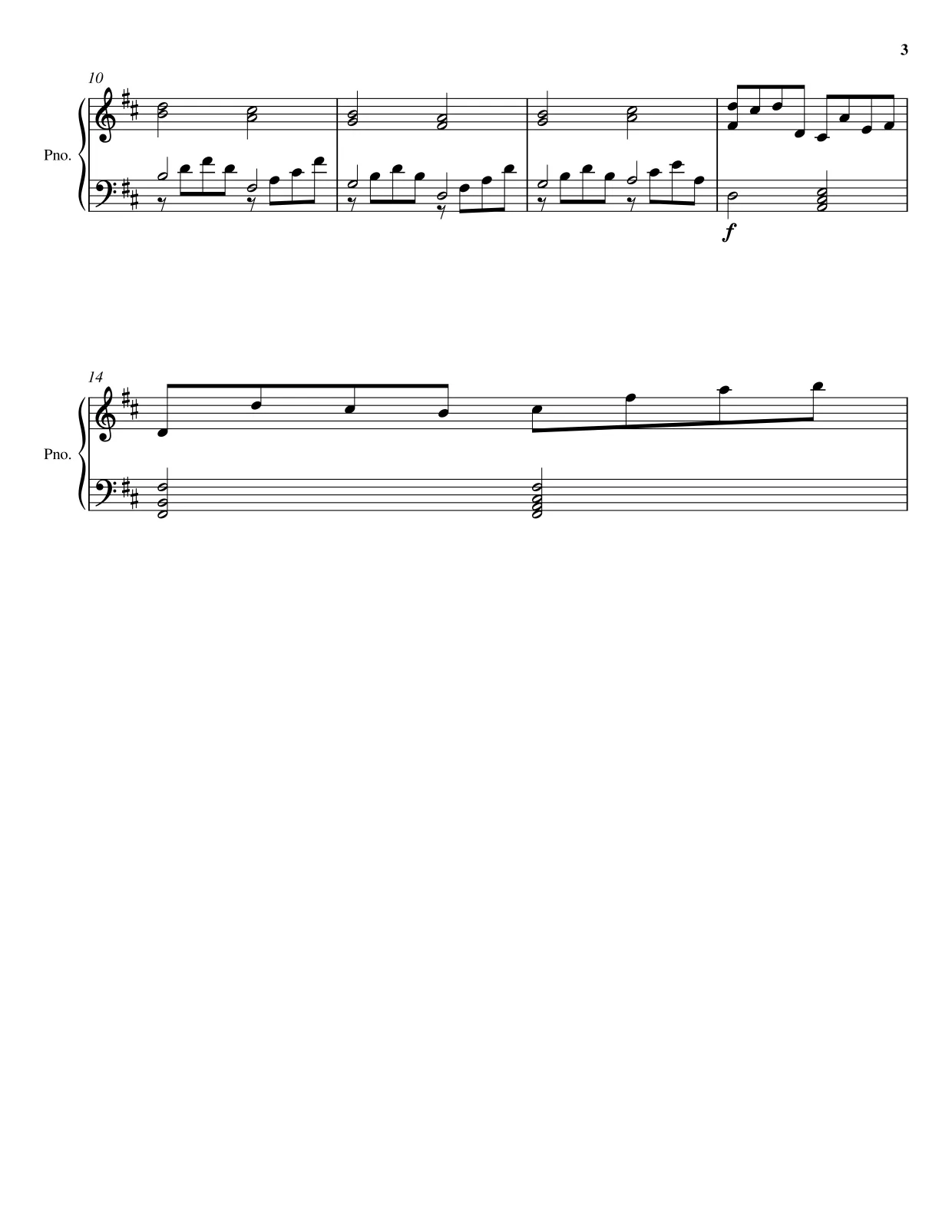 Sheet music page 3 Canon in D - Advanced Version