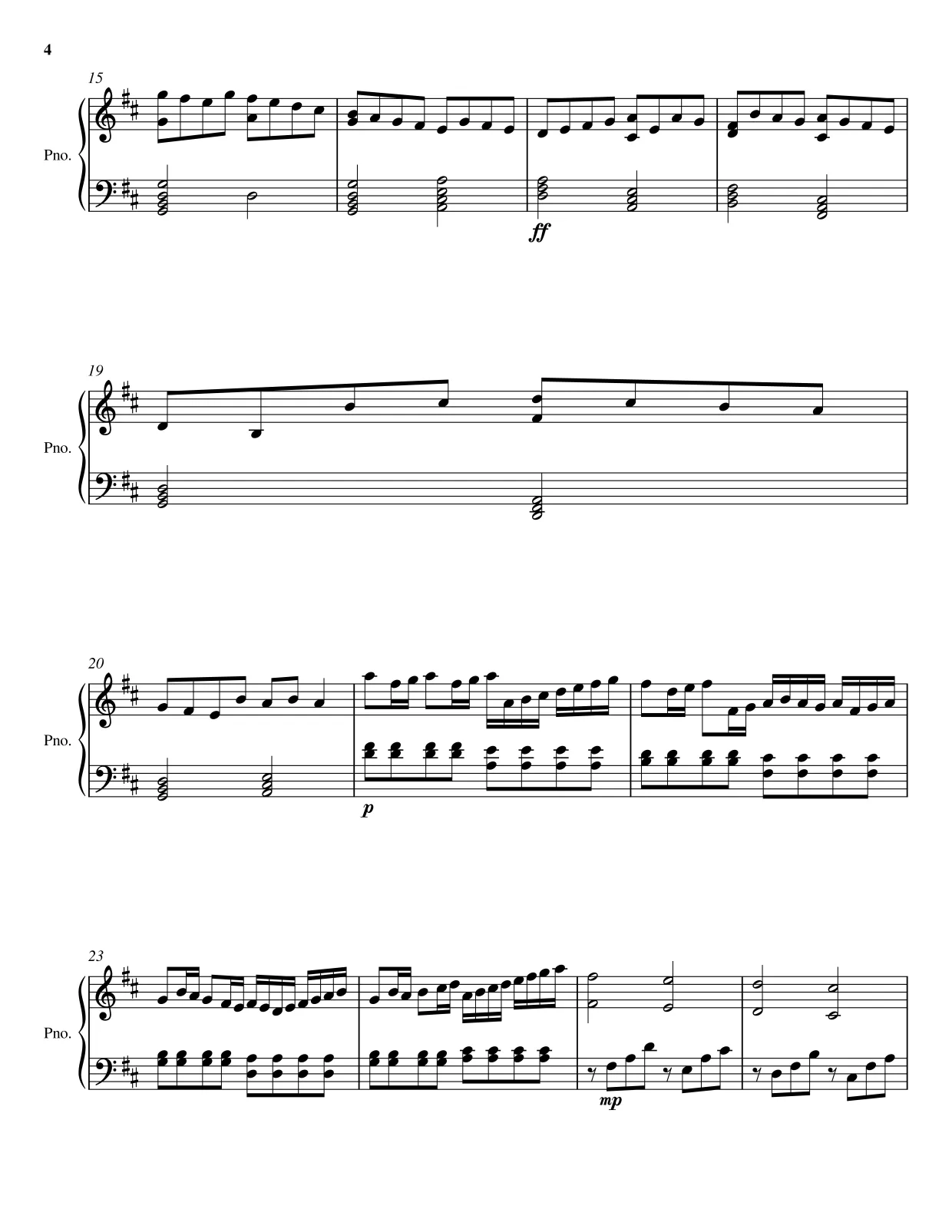 Sheet music page 4 Canon in D - Advanced Version